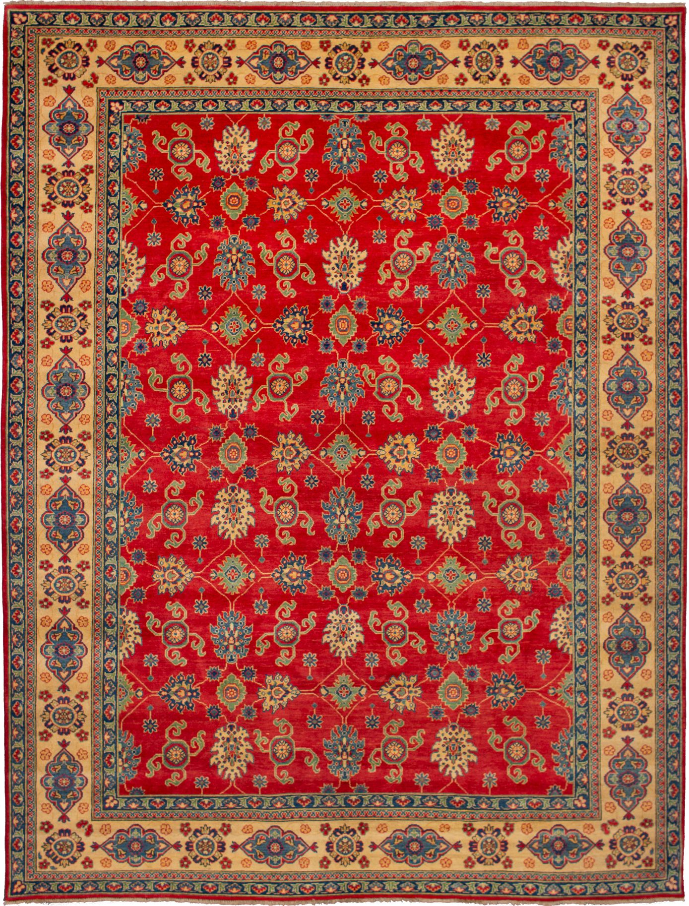 Hand-knotted Finest Gazni Red Wool Rug 9'1" x 11'11" Size: 9'1" x 11'11"  