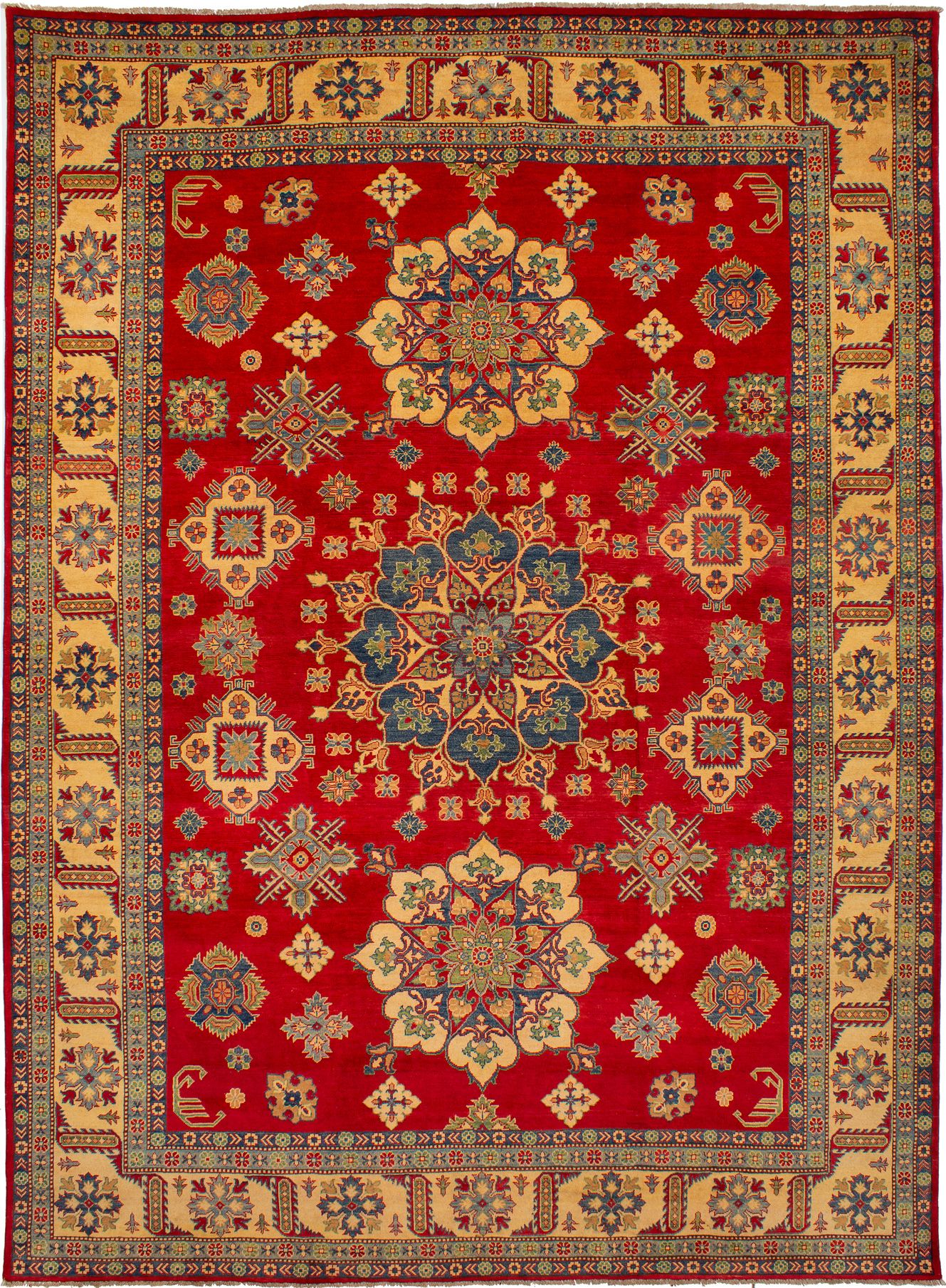 Hand-knotted Finest Gazni Red Wool Rug 9'8" x 13'3" Size: 9'8" x 13'3"  