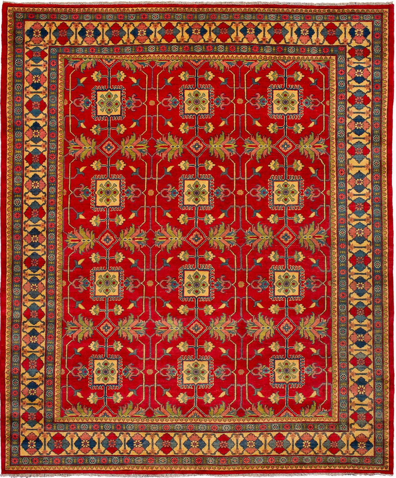 Hand-knotted Finest Gazni Red Wool Rug 8'3" x 9'10" Size: 8'3" x 9'10"  