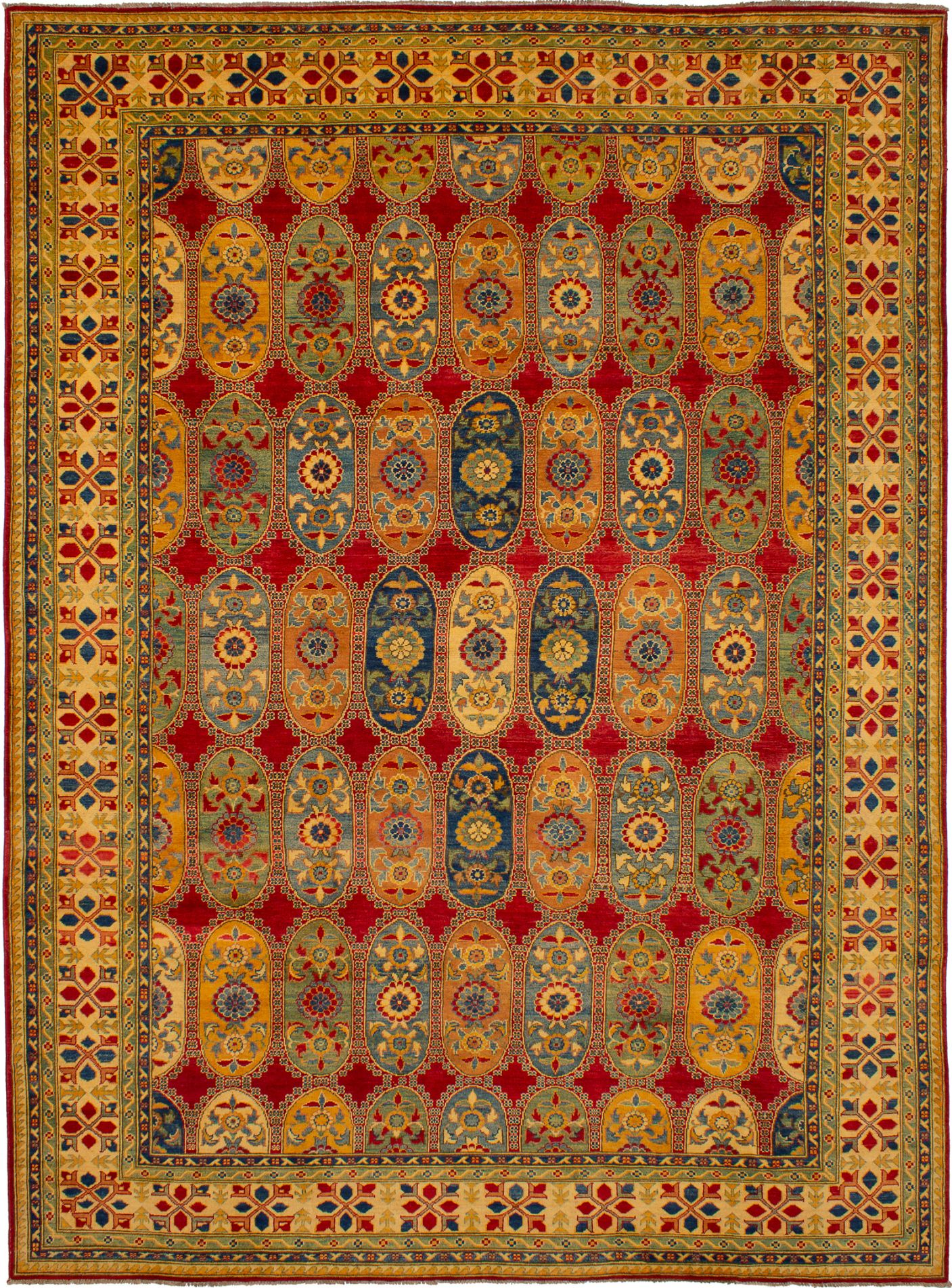 Hand-knotted Finest Gazni Red Wool Rug 9'0" x 12'5"  Size: 9'0" x 12'5"  