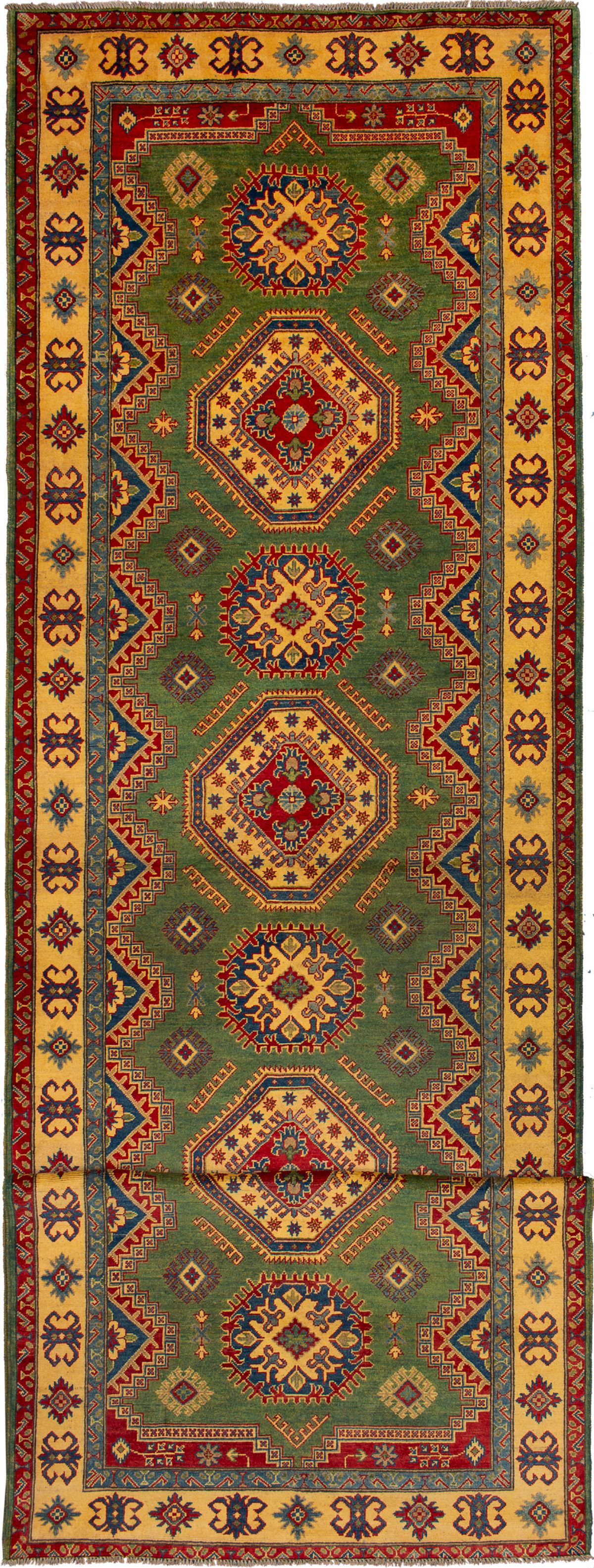 Hand-knotted Finest Gazni Green Wool Rug 5'0" x 21'1" Size: 5'0" x 21'1"  