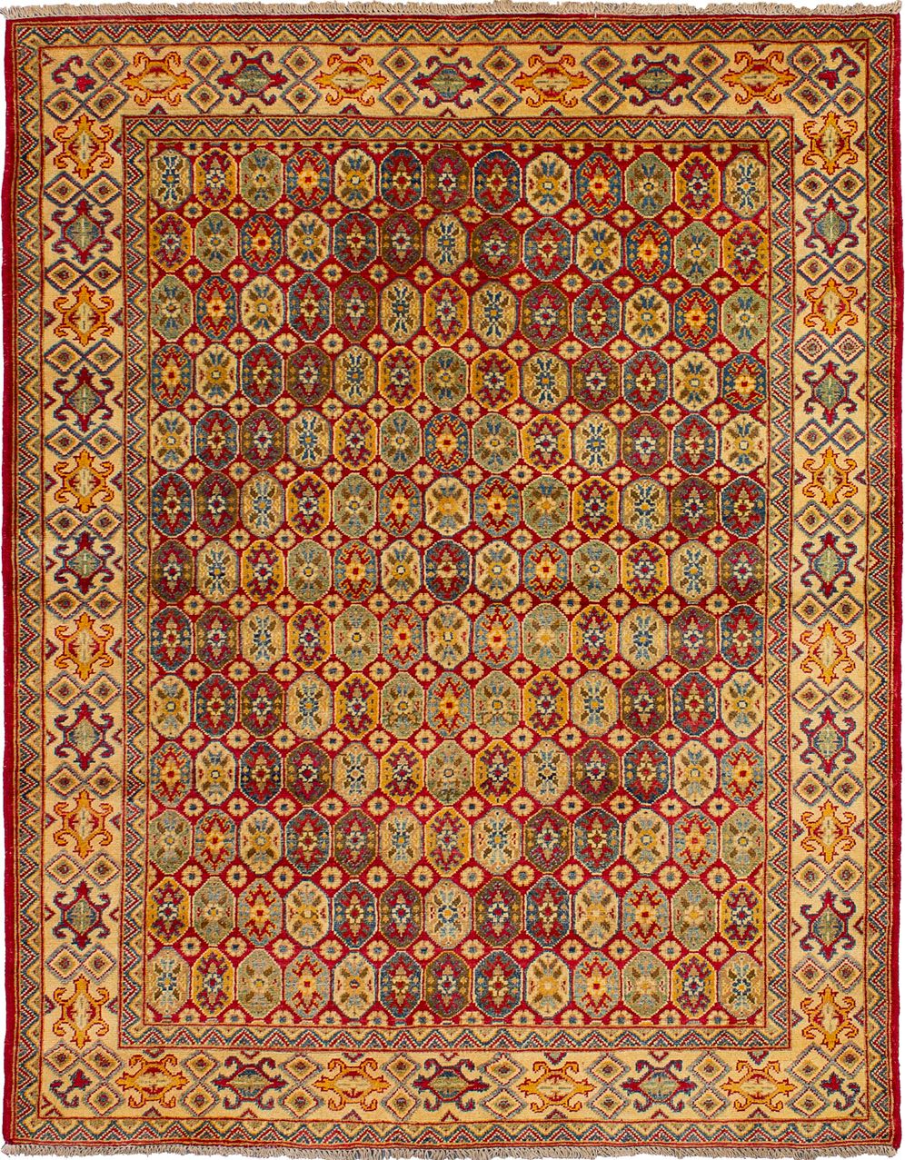 Hand-knotted Finest Gazni Red Wool Rug 5'1" x 6'5"  Size: 5'1" x 6'5"  