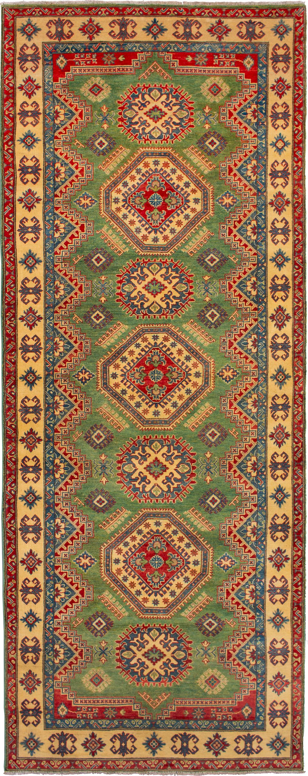 Hand-knotted Finest Gazni Green Wool Rug 5'0" x 13'3" Size: 5'0" x 13'3"  