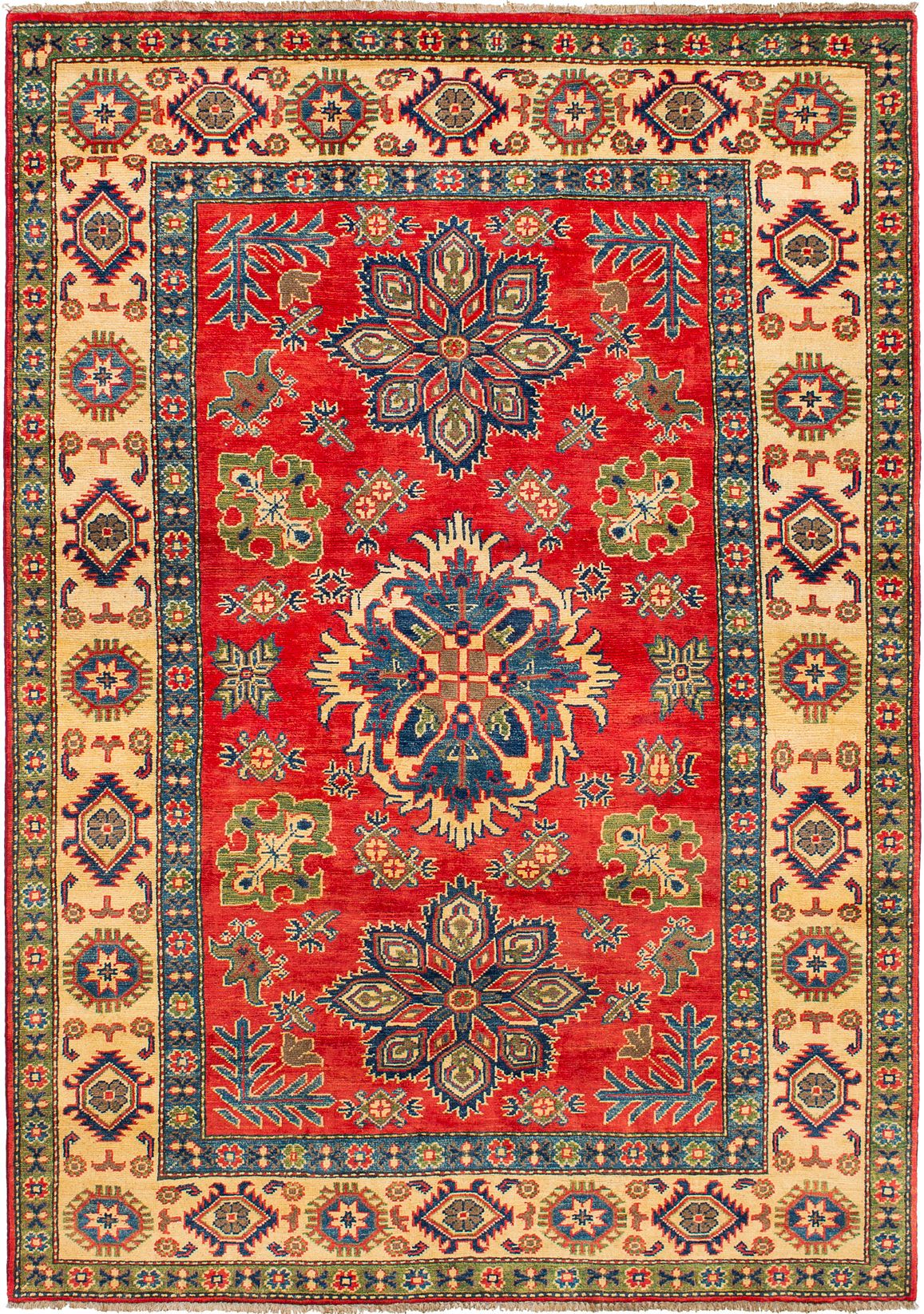 Hand-knotted Finest Gazni Red Wool Rug 5'0" x 7'1" Size: 5'0" x 7'1"  