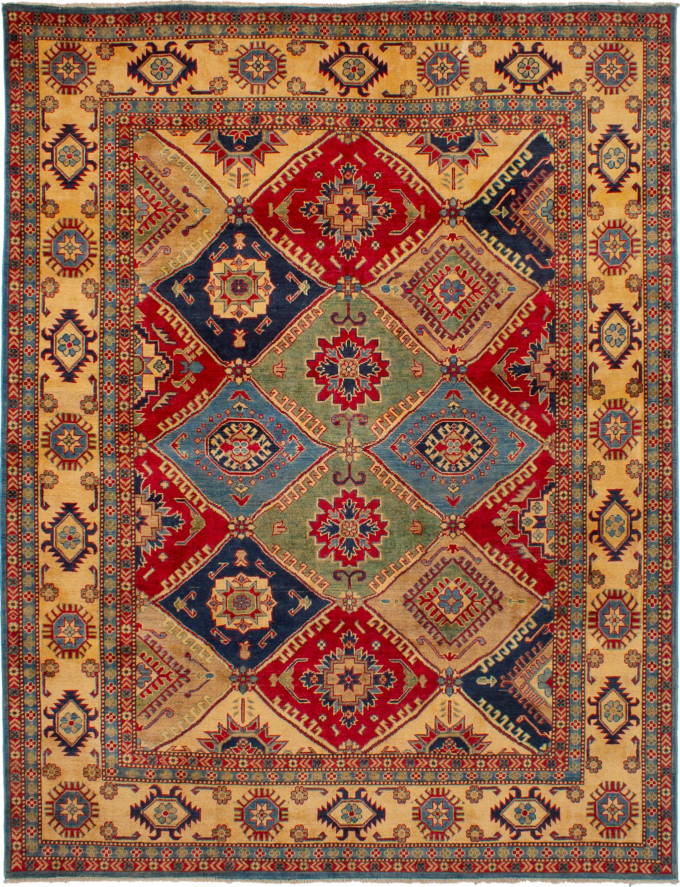 Hand-knotted Finest Gazni Beige Wool Rug 7'10" x 10'2" Size: 7'10" x 10'2"  