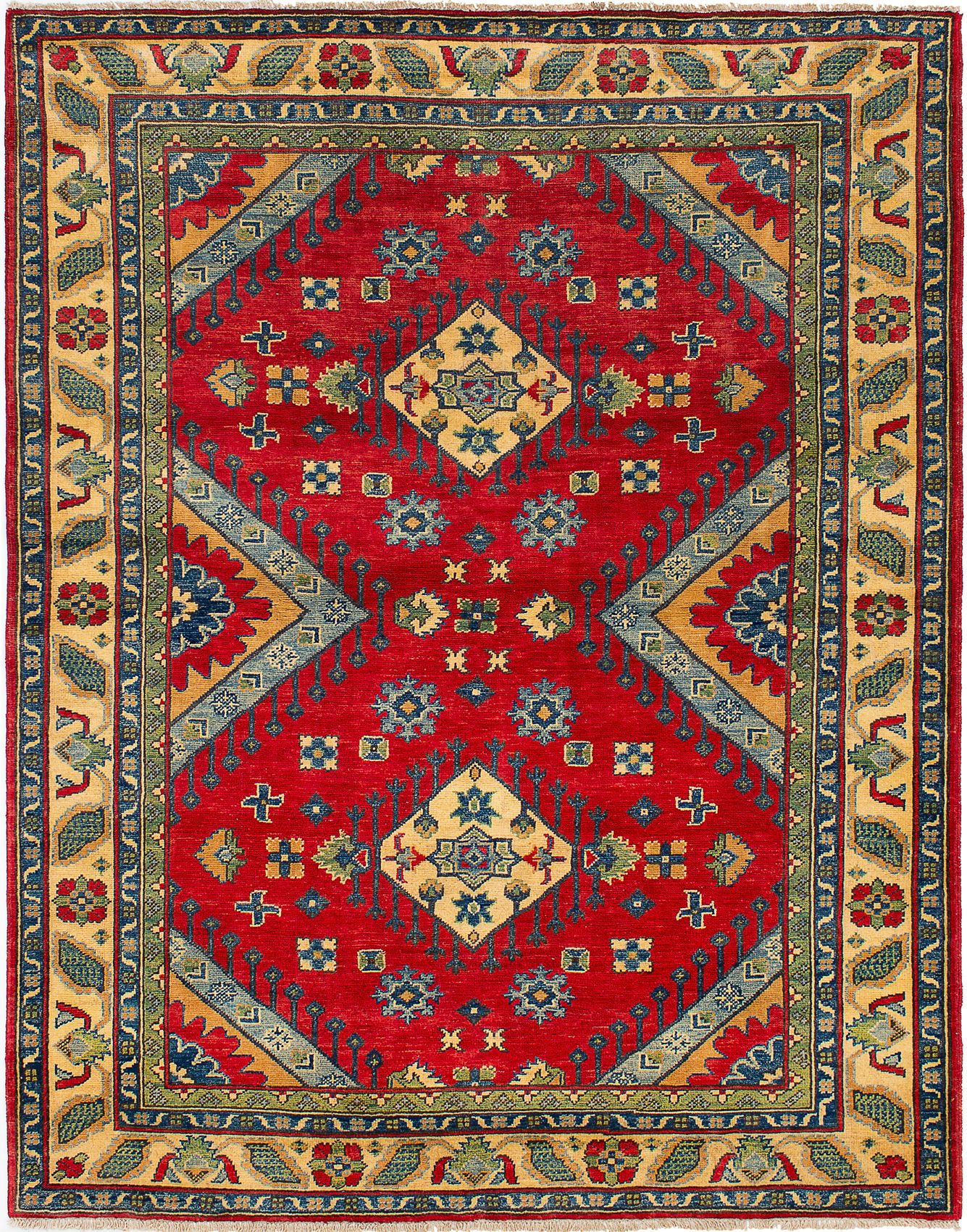 Hand-knotted Finest Gazni Red Wool Rug 5'3" x 6'7"  Size: 5'3" x 6'7"  