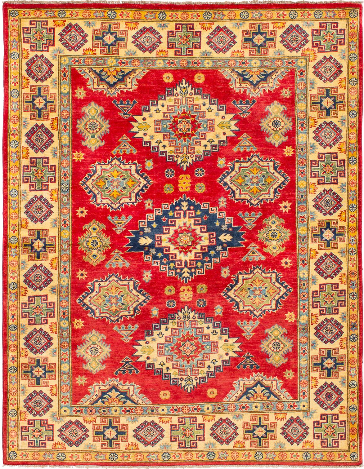 Hand-knotted Finest Gazni Red Wool Rug 5'3" x 6'8" Size: 5'3" x 6'8"  