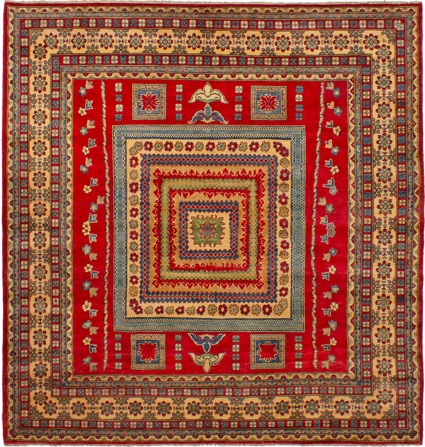 Hand-knotted Finest Gazni Red Wool Rug 8'6" x 8'6" Size: 8'6" x 8'6"  