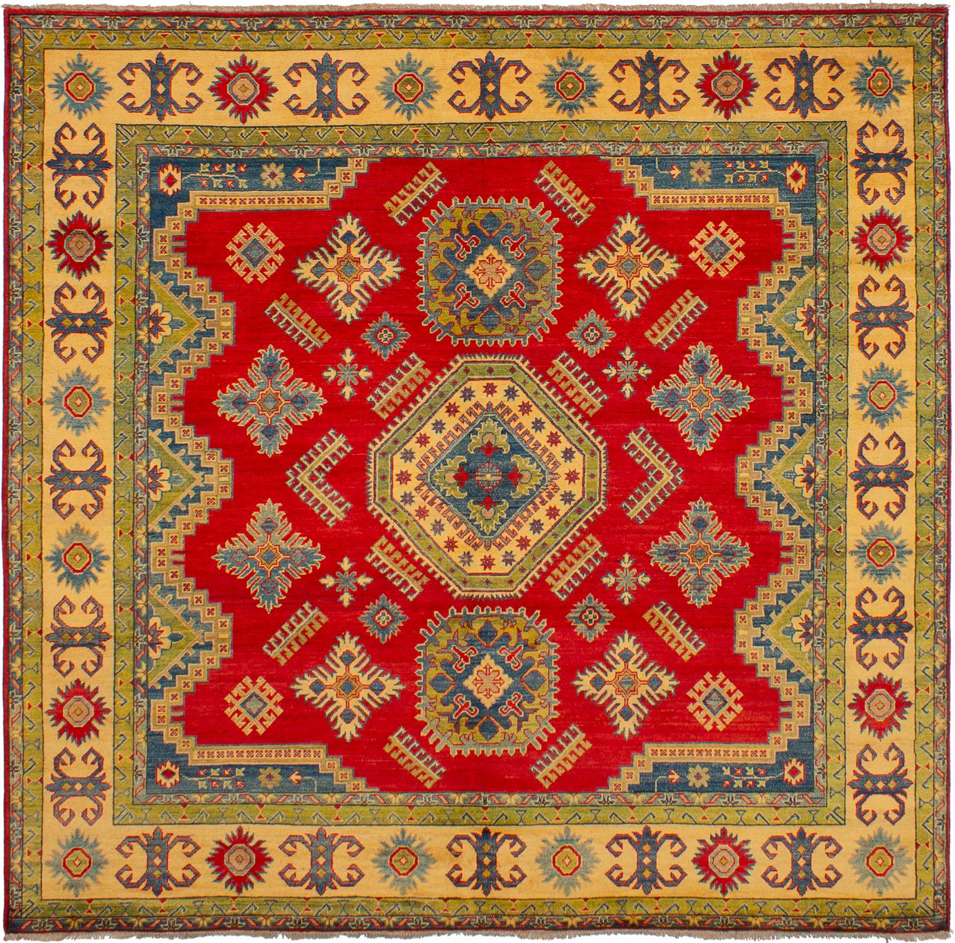 Hand-knotted Finest Gazni Red Wool Rug 8'2" x 7'10" Size: 8'2" x 7'10"  