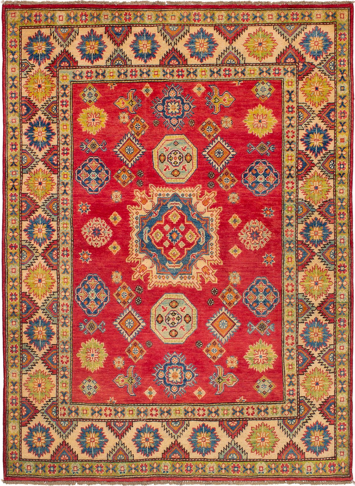 Hand-knotted Finest Gazni Red Wool Rug 5'0" x 6'11"  Size: 5'0" x 6'11"  