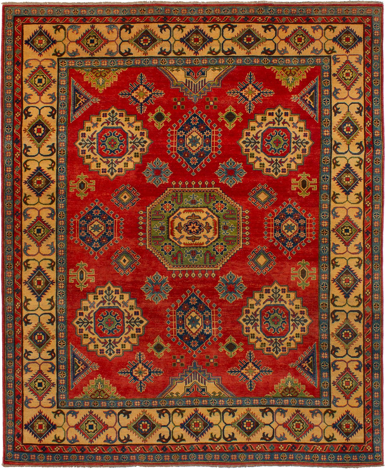 Hand-knotted Finest Gazni Red Wool Rug 8'1" x 9'9"  Size: 8'1" x 9'9"  