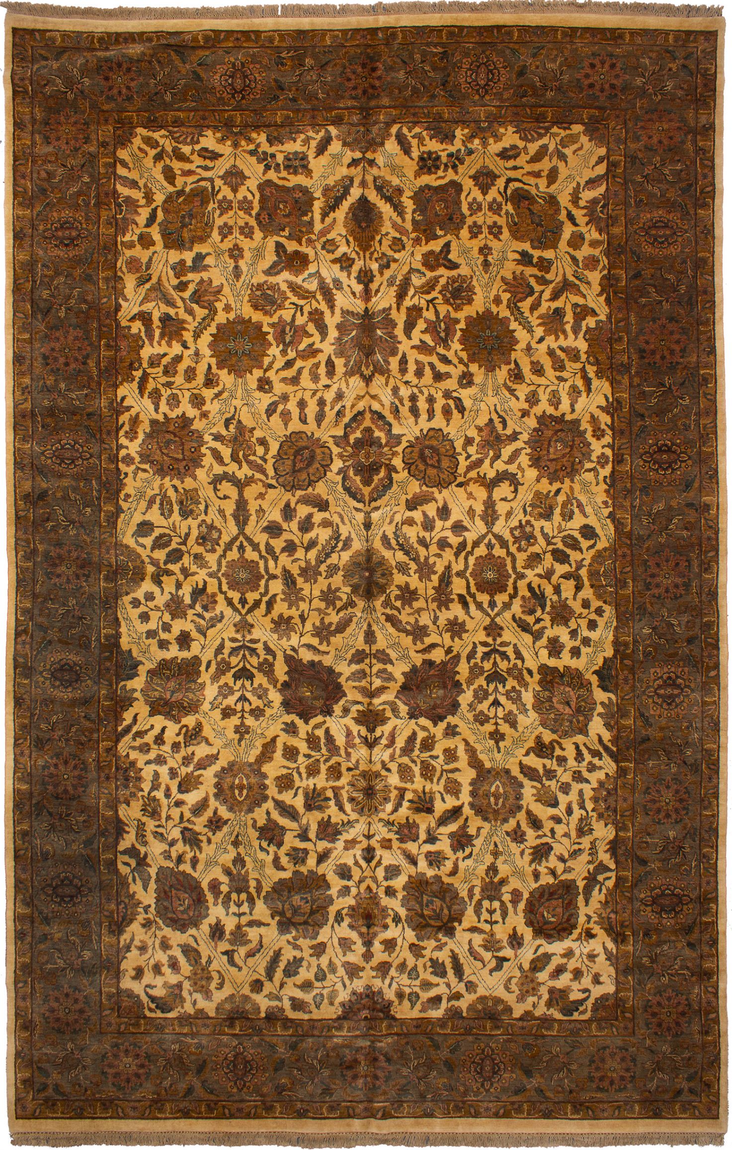 Hand-knotted Sultanabad Ivory Wool Rug 11'9" x 18'4" Size: 11'9" x 18'4"  