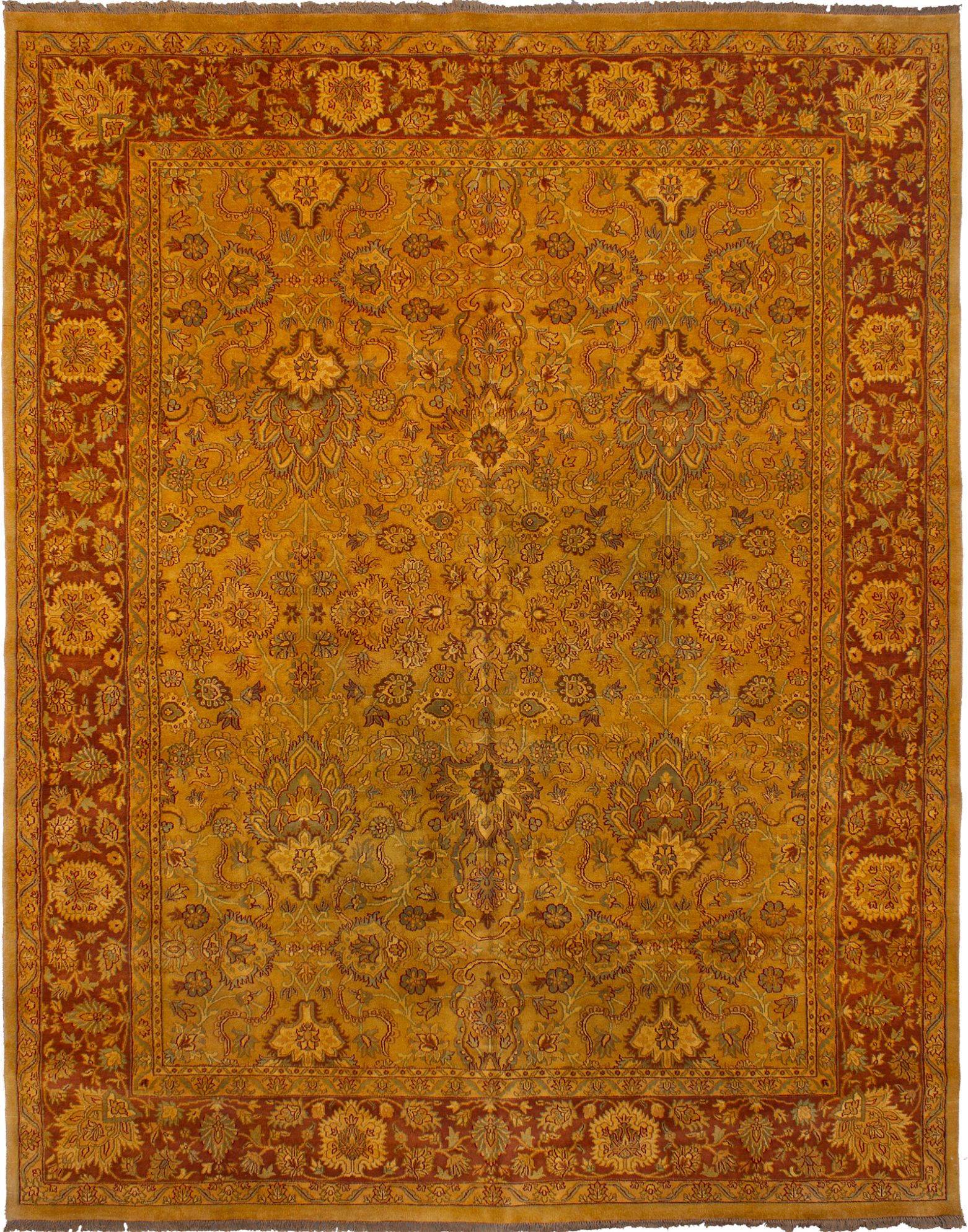 Hand-knotted Sultanabad Light Brown Wool Rug 12'1" x 15'4" Size: 12'1" x 15'4"  