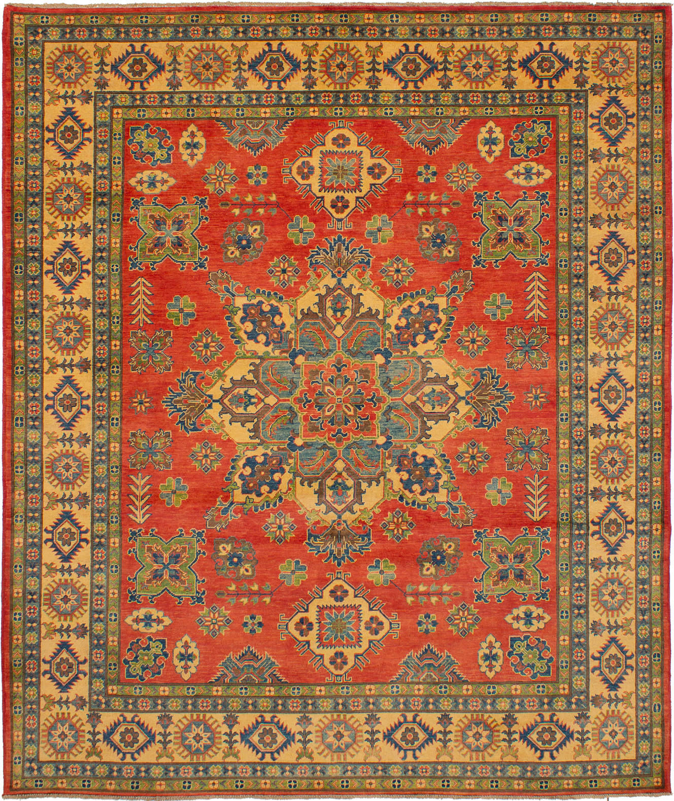 Hand-knotted Finest Gazni Red Wool Rug 8'1" x 9'8"  Size: 8'1" x 9'8"  