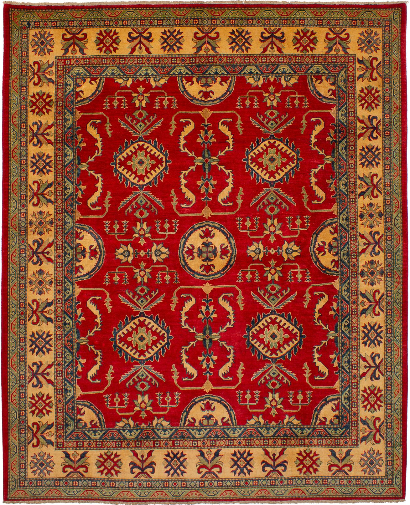 Hand-knotted Finest Gazni Red Wool Rug 8'0" x 9'11"  Size: 8'0" x 9'11"  
