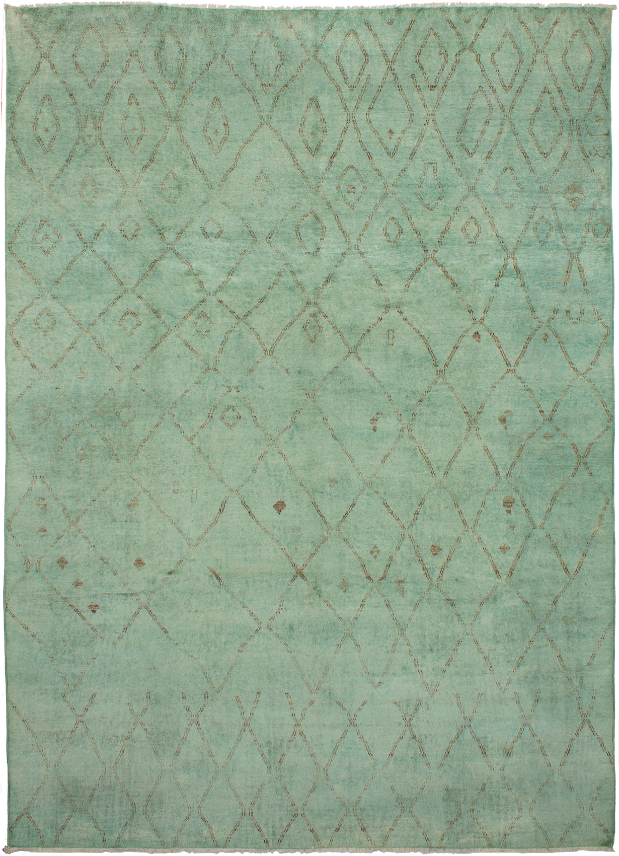 Hand-knotted Tangier Light Teal Wool Rug 8'9" x 12'1" Size: 8'9" x 12'1"  