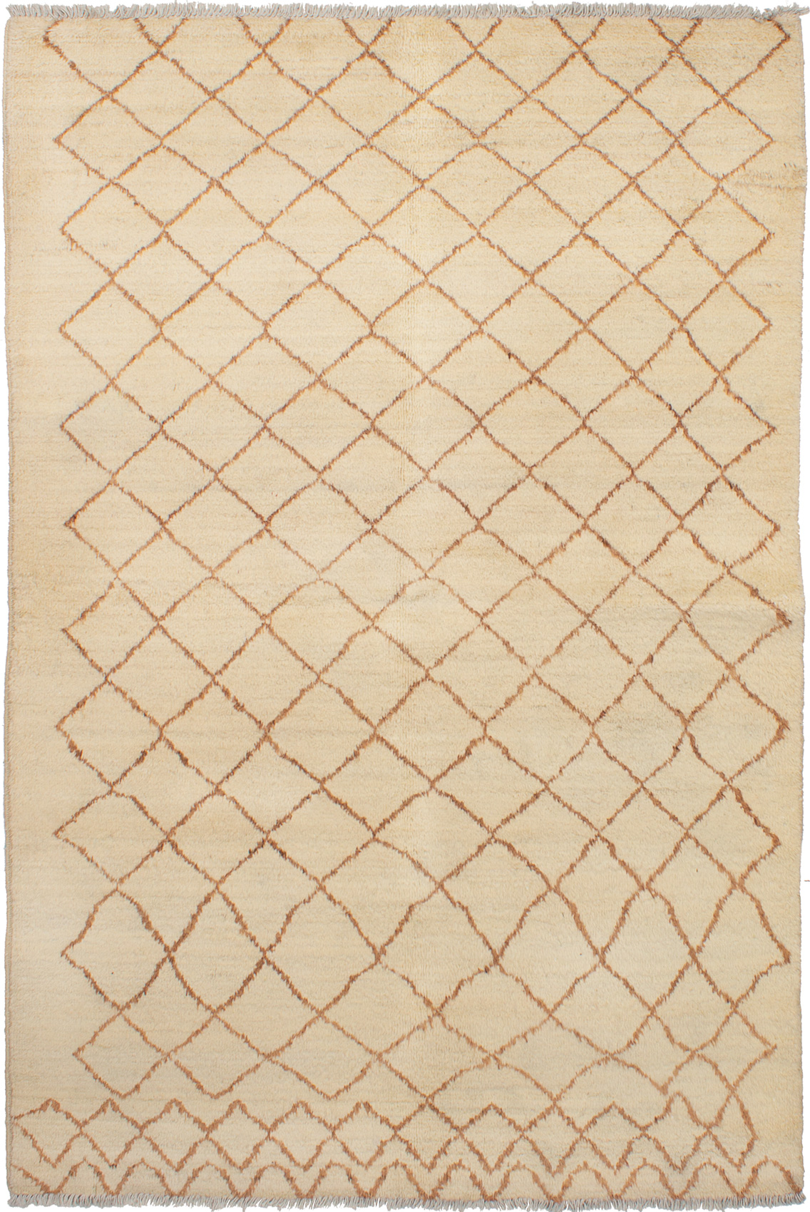Hand-knotted Tangier Cream Wool Rug 5'10" x 9'0" Size: 5'10" x 9'0"  