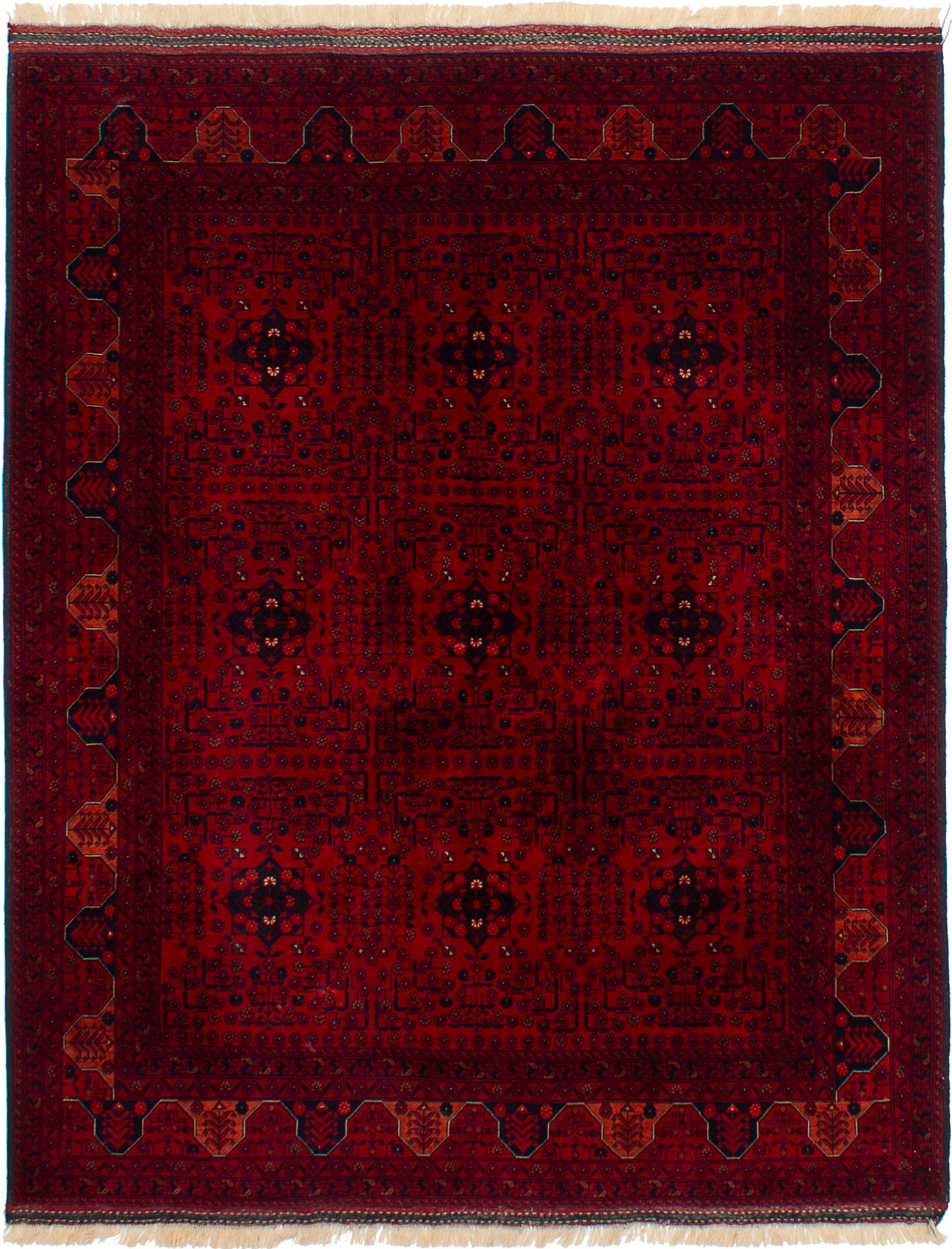 Hand-knotted Finest Khal Mohammadi Dark Red Wool Rug 5'0" x 6'6"  Size: 5'0" x 6'6"  