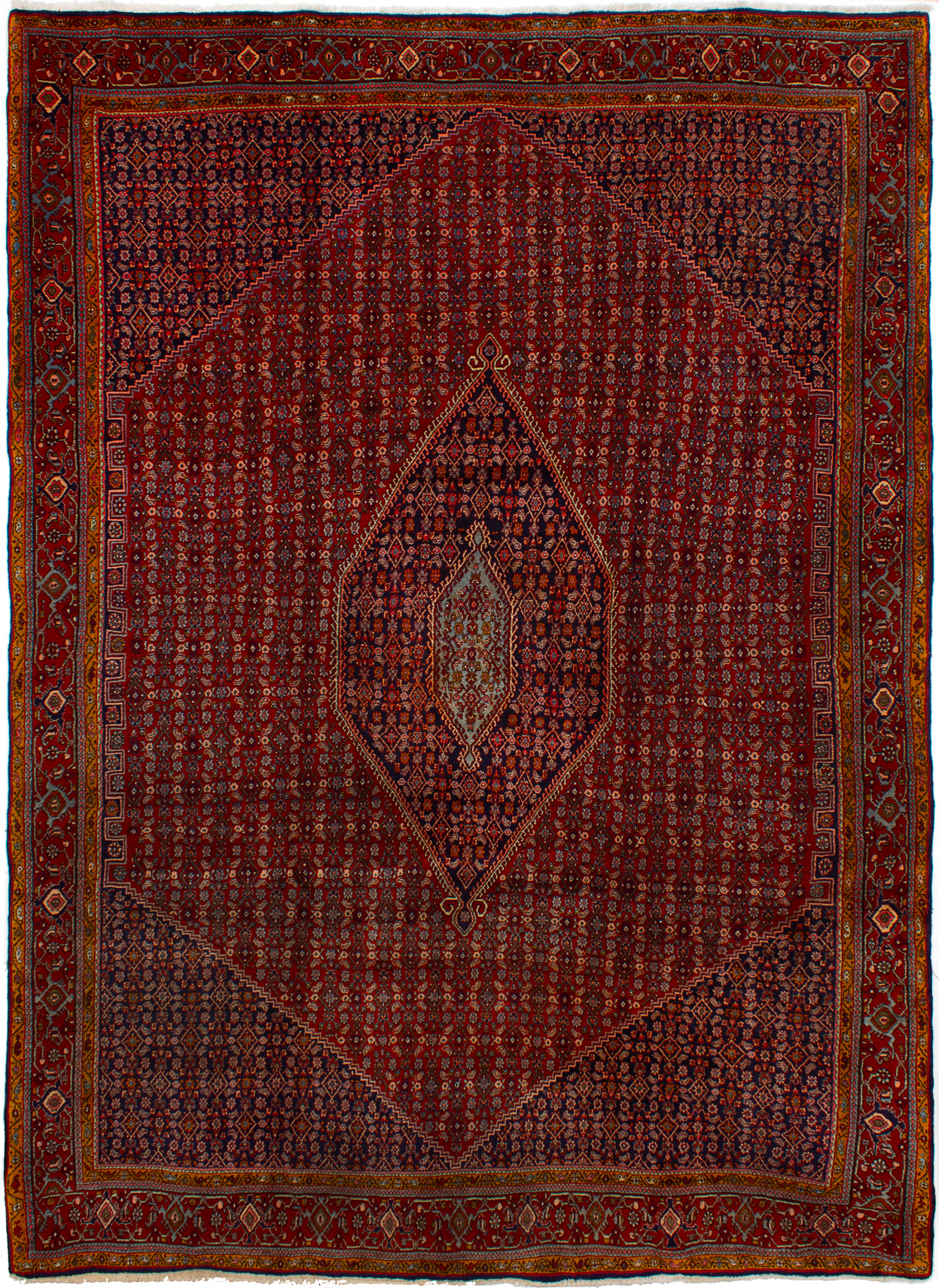 Hand-knotted Bijar Red Wool Rug 8'7" x 11'6" Size: 8'7" x 11'6"  