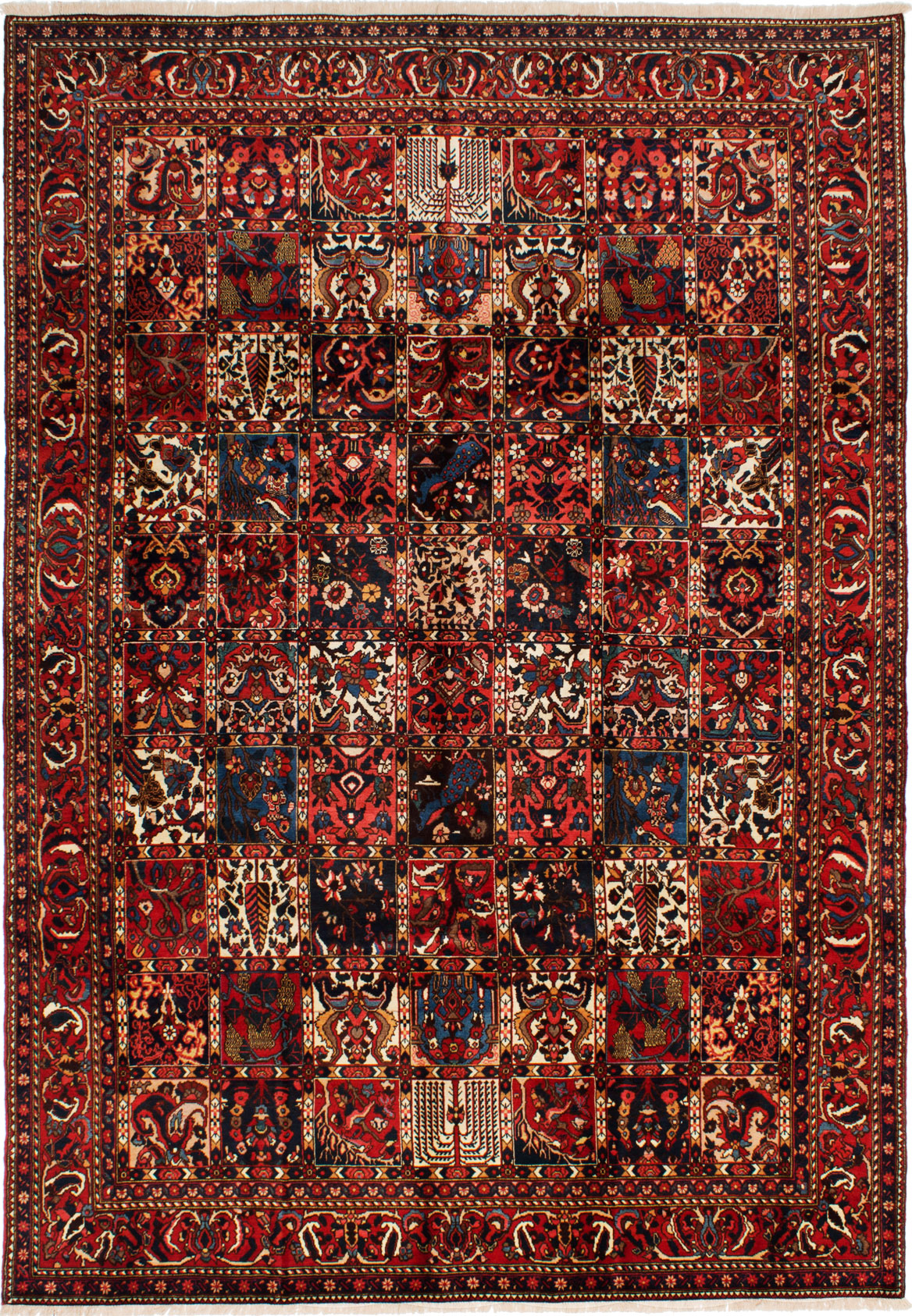 Hand-knotted Bakhtiar Red Wool Rug 7'9" x 11'0"  Size: 7'9" x 11'0"  