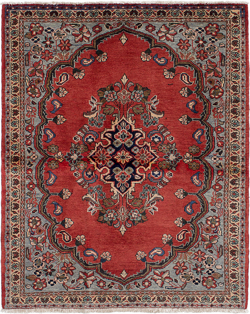 Hand-knotted Lilihan Dark Copper Wool Rug 4'0" x 4'11" Size: 4'0" x 4'11"  
