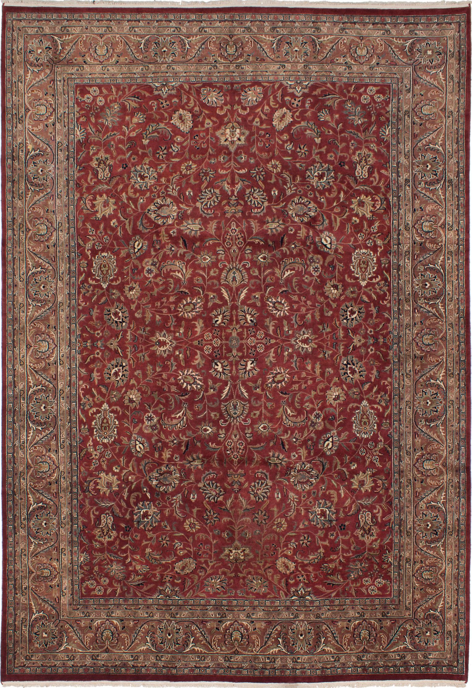 Hand-knotted Royal Mahal Dark Red Wool Rug 8'0" x 11'6" Size: 8'0" x 11'6"  