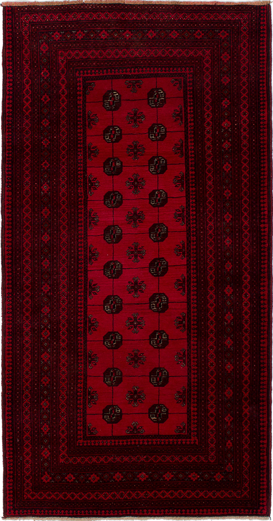 Hand-knotted Khal Mohammadi Red Wool Rug 3'3" x 6'5"  Size: 3'3" x 6'5"  