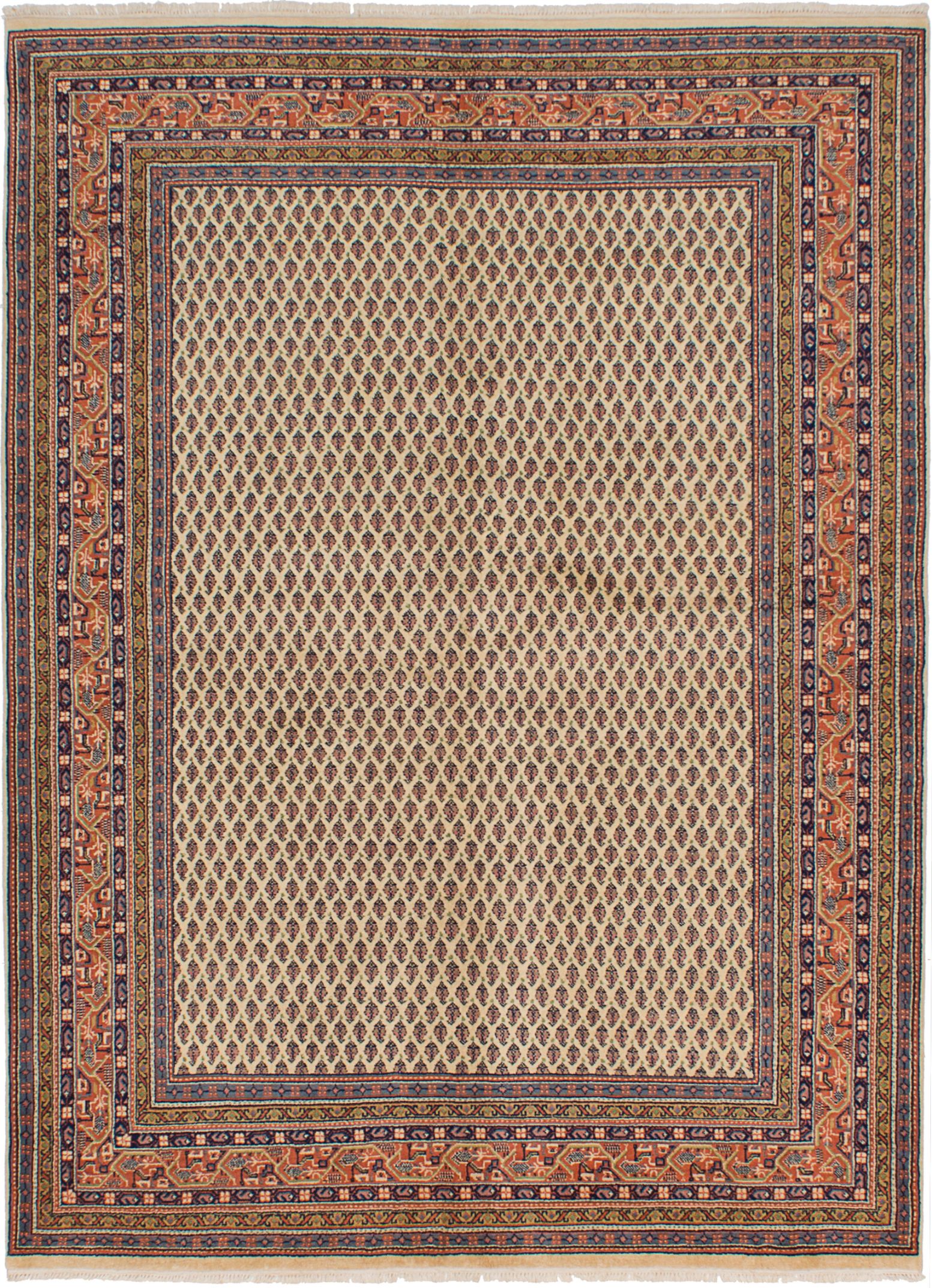 Hand-knotted Royal Sarough Cream Wool Rug 5'8" x 7'8" Size: 5'8" x 7'8"  