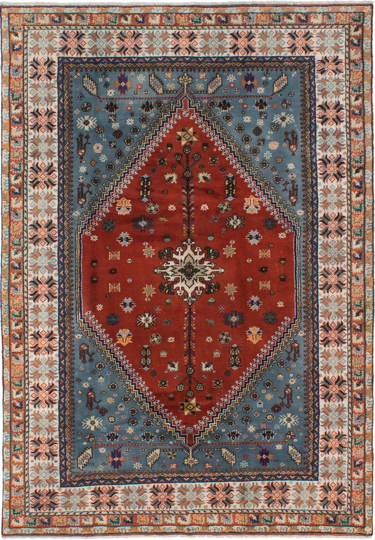 Hand-knotted Royal Maroc Red Wool Rug 6'8" x 9'6" Size: 6'8" x 9'6"  