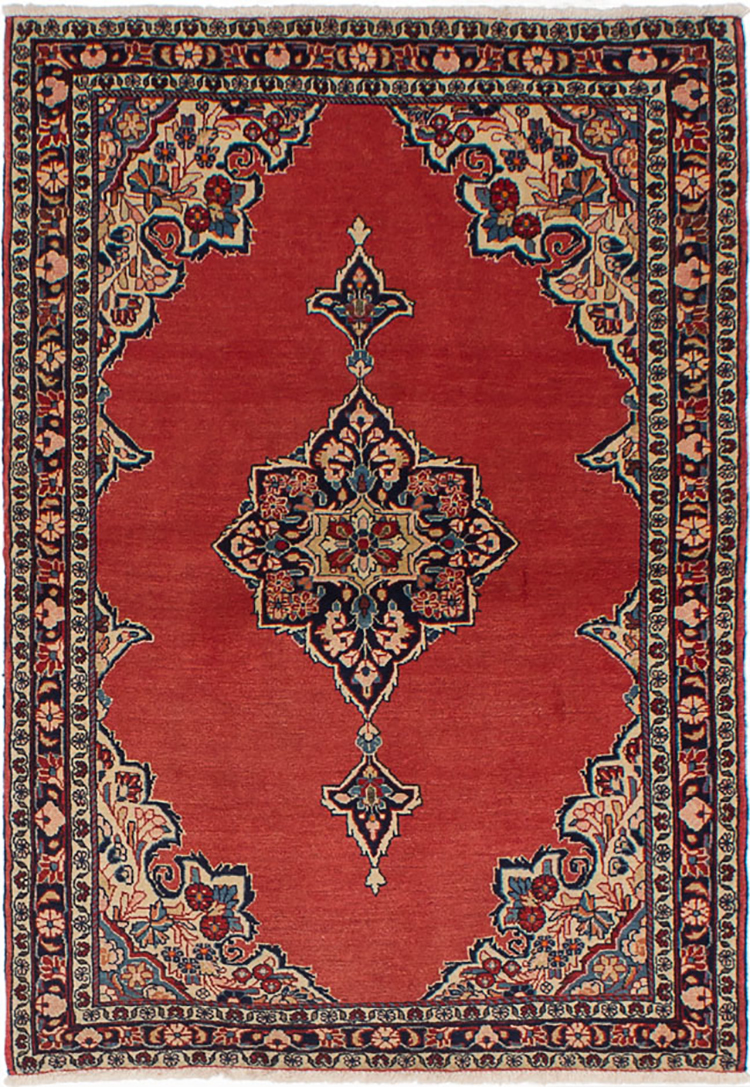 Hand-knotted Mahal Copper Wool Rug 3'5" x 5'0" Size: 3'5" x 5'0"  