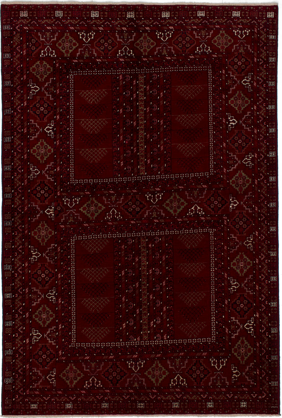 Hand-knotted Khal Mohammadi Dark Red Wool Rug 5'5" x 8'0" Size: 5'5" x 8'0"  