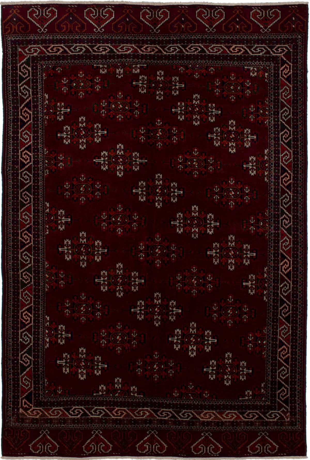 Hand-knotted Shiravan Bokhara Dark Red Wool Rug 5'3" x 7'10" Size: 5'3" x 7'10"  