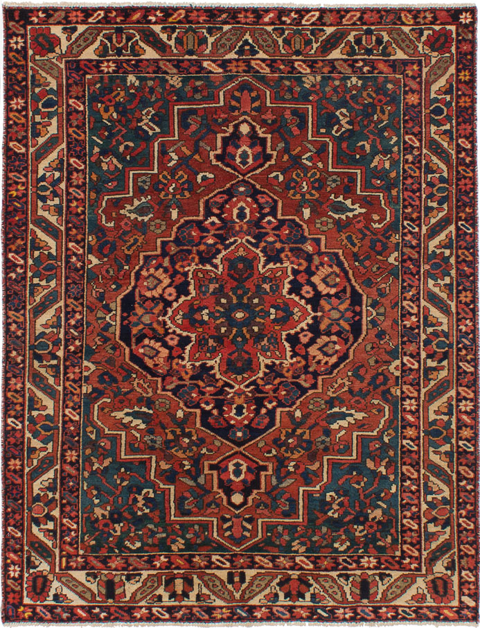Hand-knotted Bakhtiar Dark Copper Wool Rug 5'0" x 6'5" Size: 5'0" x 6'5"  