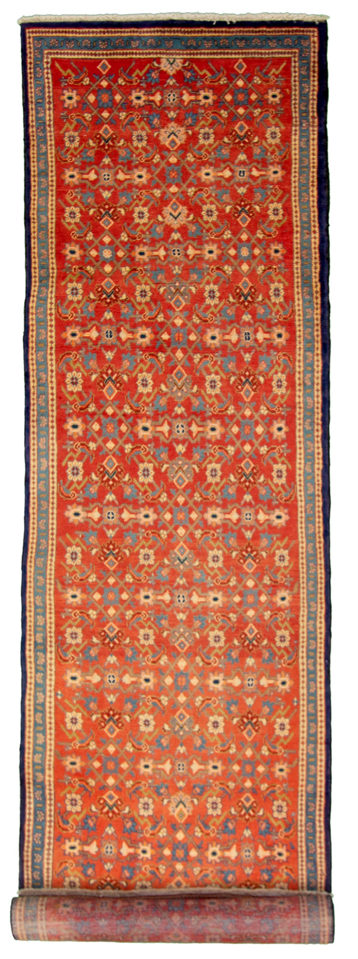 Hand-knotted Mahal Dark Copper Wool Rug 3'7" x 13'9" Size: 3'7" x 13'9"  