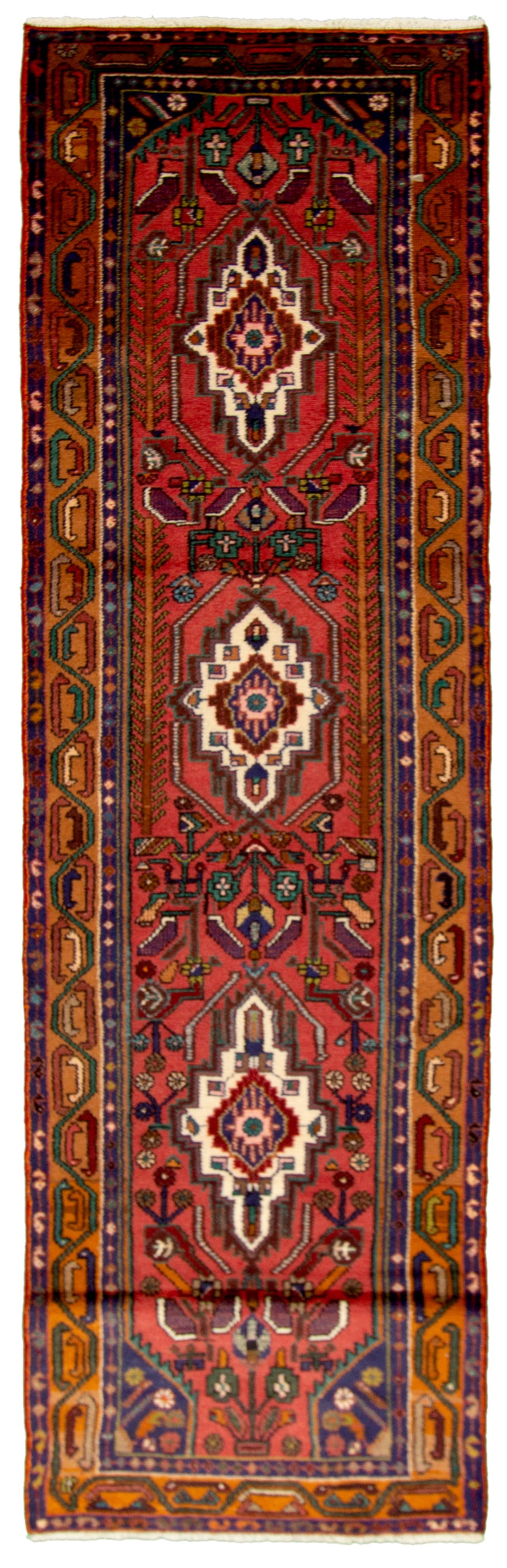 Hand-knotted Koliai Red Wool Rug 2'8" x 10'6"  Size: 2'8" x 10'6"  