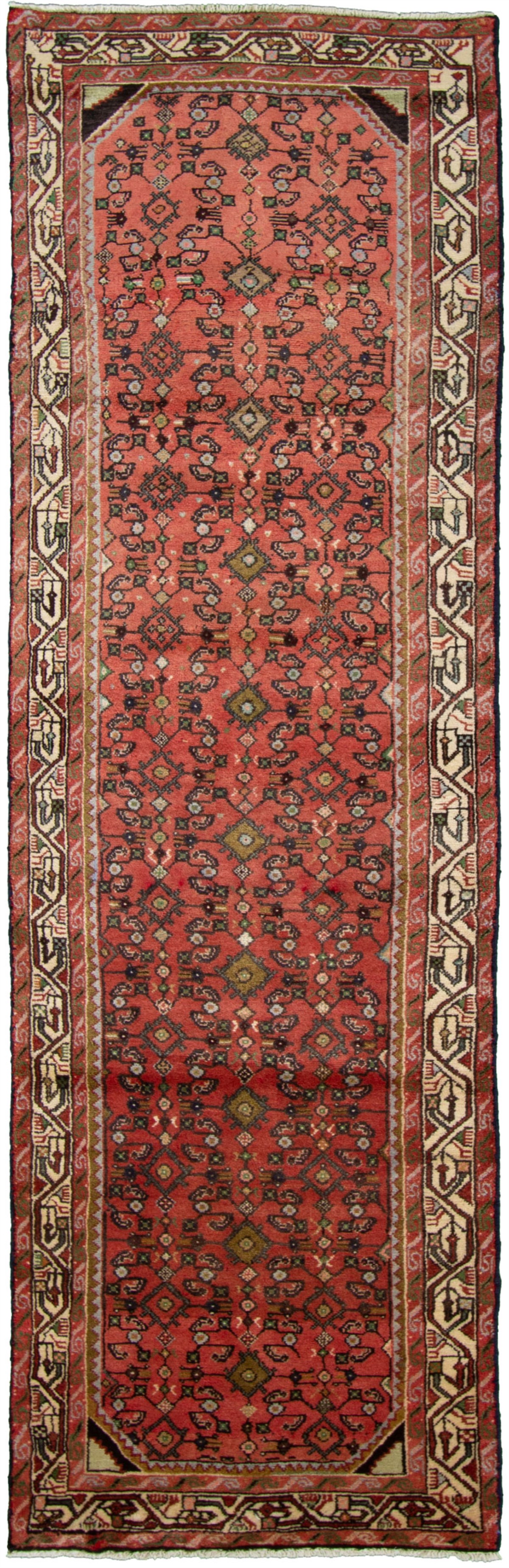Hand-knotted Hamadan Dark Copper Wool Rug 2'11" x 9'6" Size: 2'11" x 9'6"  