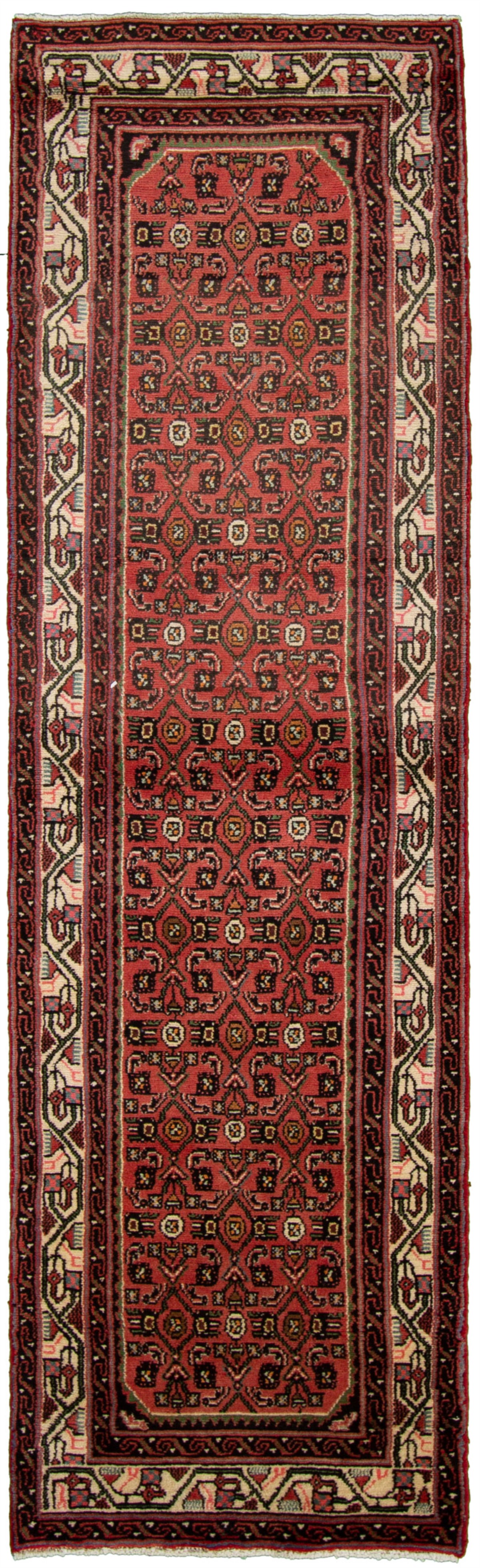 Hand-knotted Hamadan Dark Copper Wool Rug 2'8" x 9'4" Size: 2'8" x 9'4"  