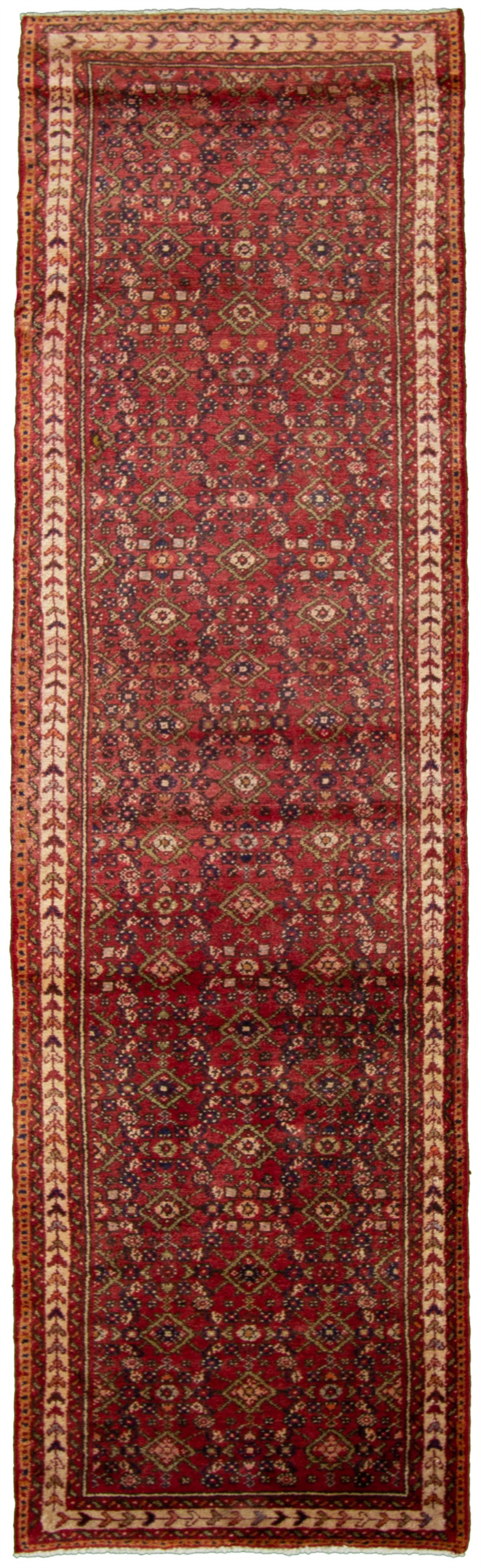 Hand-knotted Hosseinabad Red Wool Rug 2'6" x 9'5"  Size: 2'6" x 9'5"  