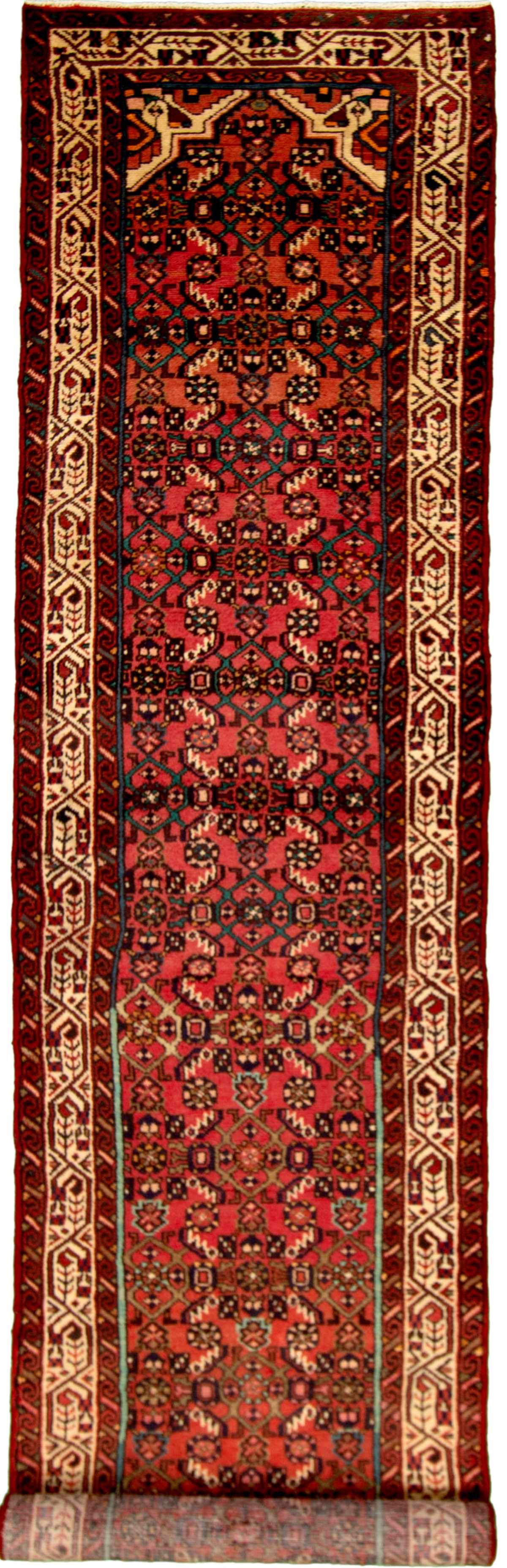 Hand-knotted Hosseinabad Dark Copper Wool Rug 2'9" x 9'6" Size: 2'9" x 9'6"  