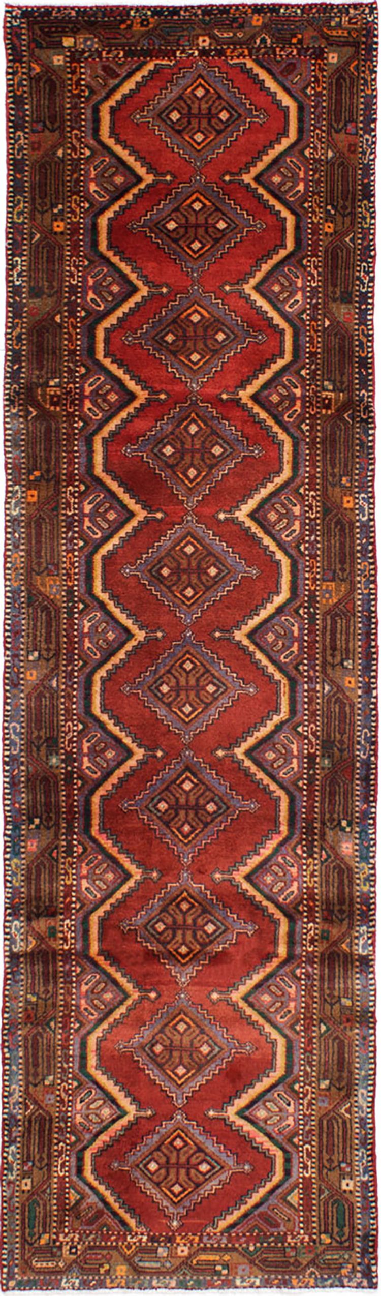 Hand-knotted Koliai Dark Copper Wool Rug 2'8" x 9'5" Size: 2'8" x 9'5"  
