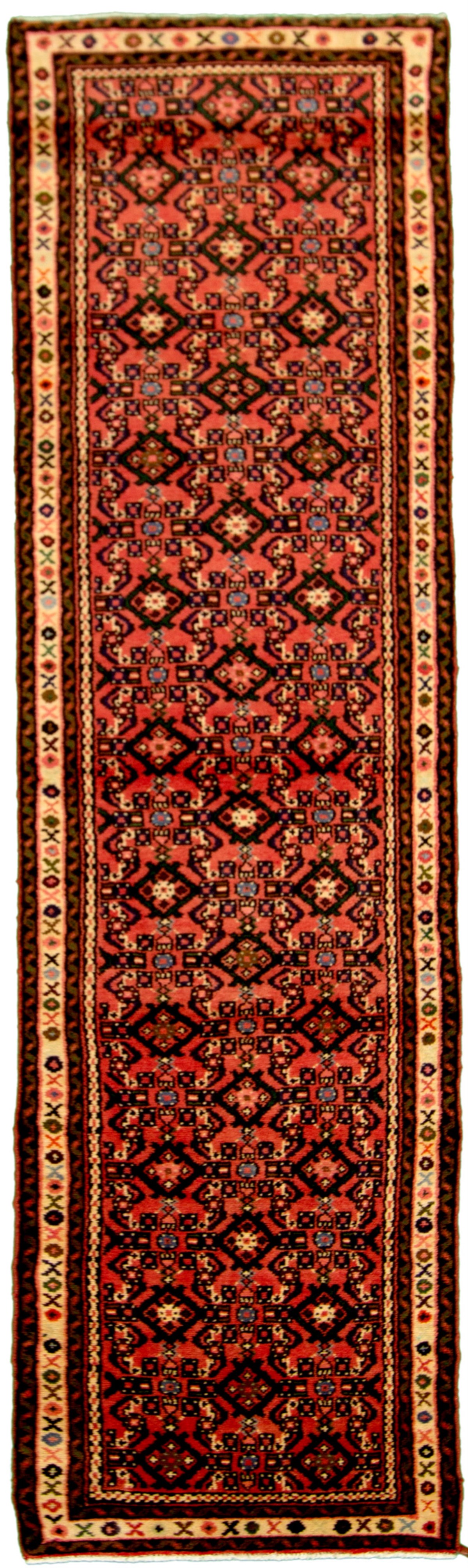 Hand-knotted Hamadan Dark Copper Wool Rug 2'7" x 9'5" Size: 2'7" x 9'5"  