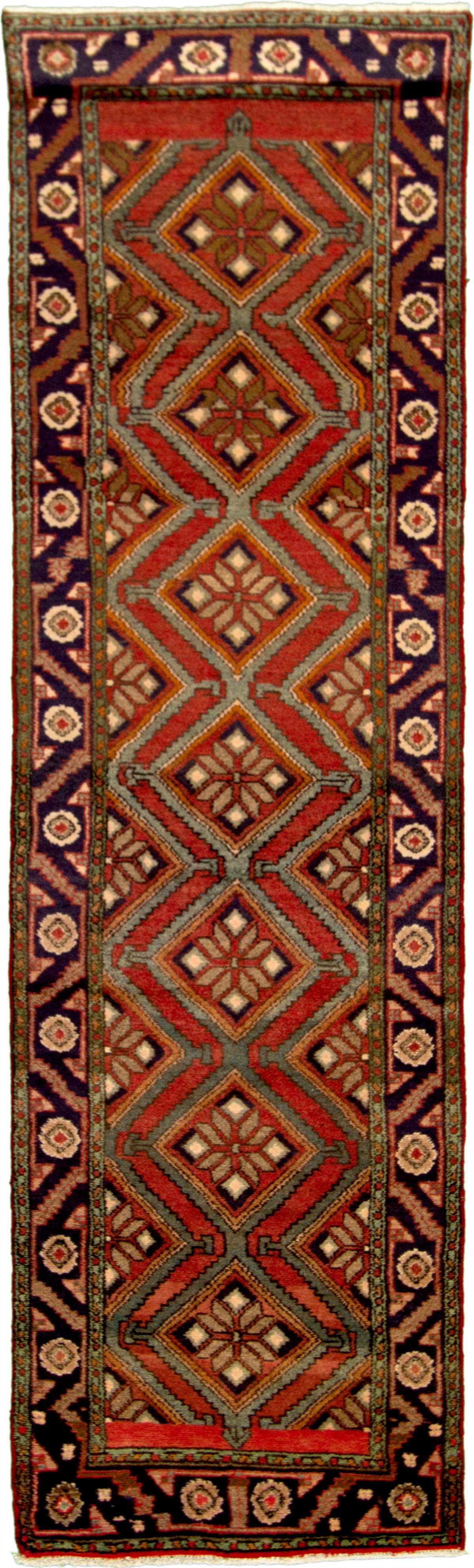 Hand-knotted Darjazin Brown, Red Wool Rug 2'5" x 9'7" Size: 2'5" x 9'7"  