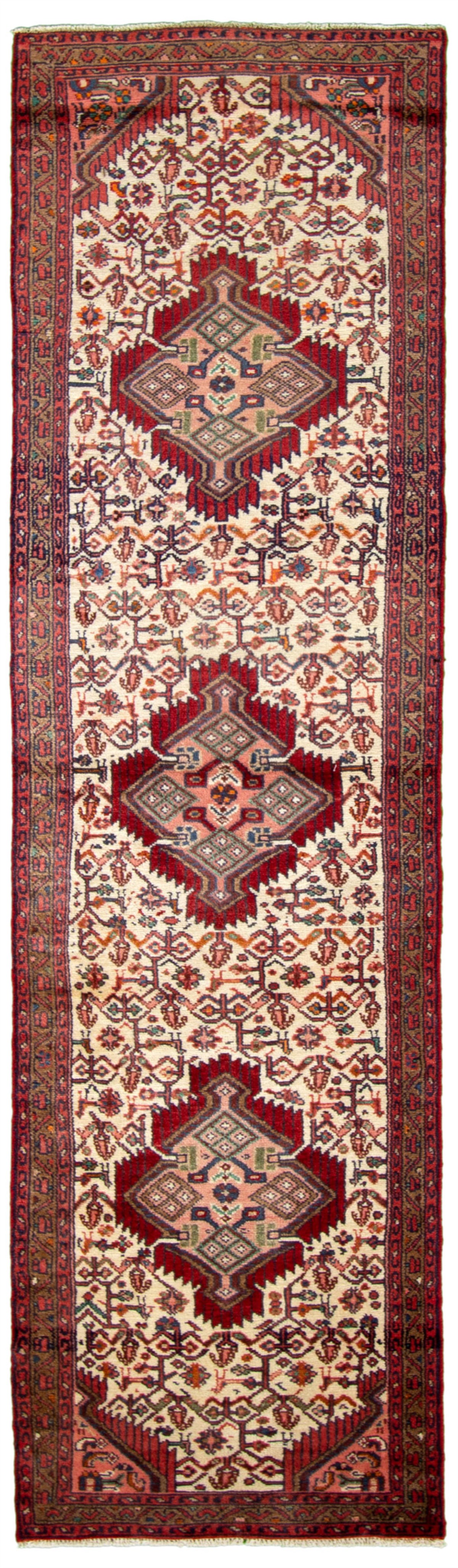 Hand-knotted Hamadan Red Wool Rug 2'5" x 8'11" Size: 2'5" x 8'11"  