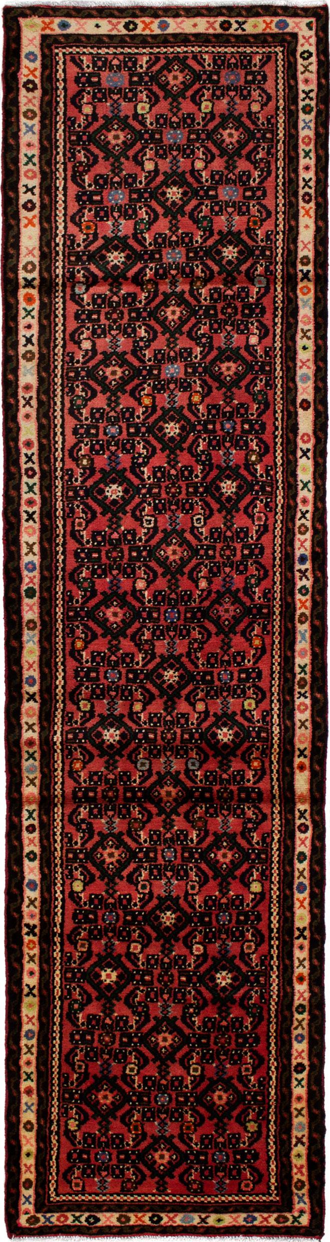 Hand-knotted Hosseinabad Dark Copper Wool Rug 2'5" x 9'6" Size: 2'5" x 9'6"  