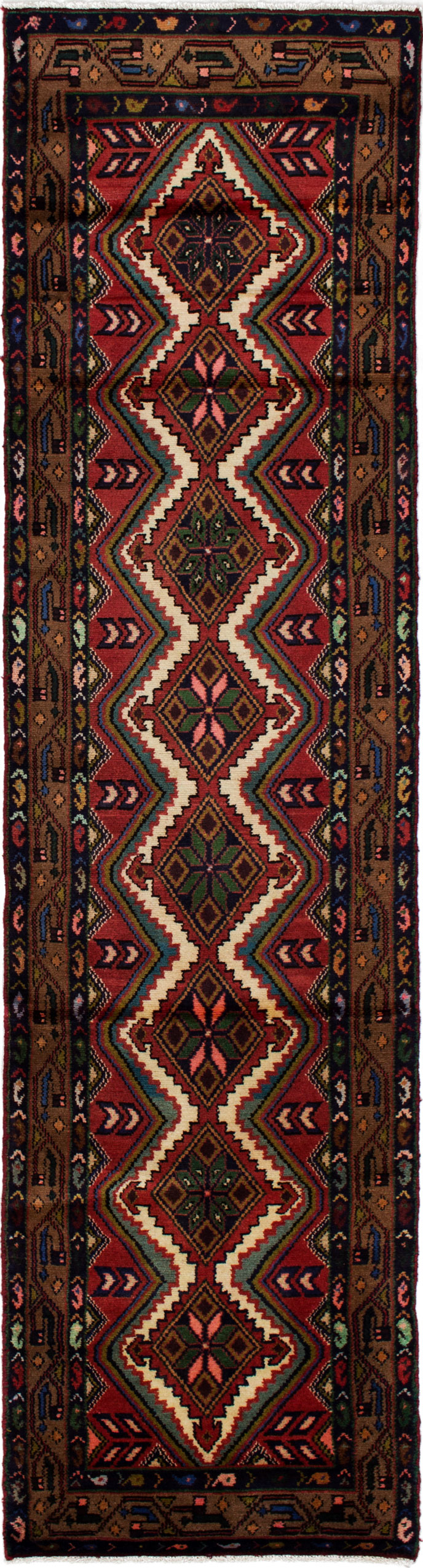 Hand-knotted Darjazin Brown, Dark Copper Wool Rug 2'6" x 9'10" Size: 2'6" x 9'10"  