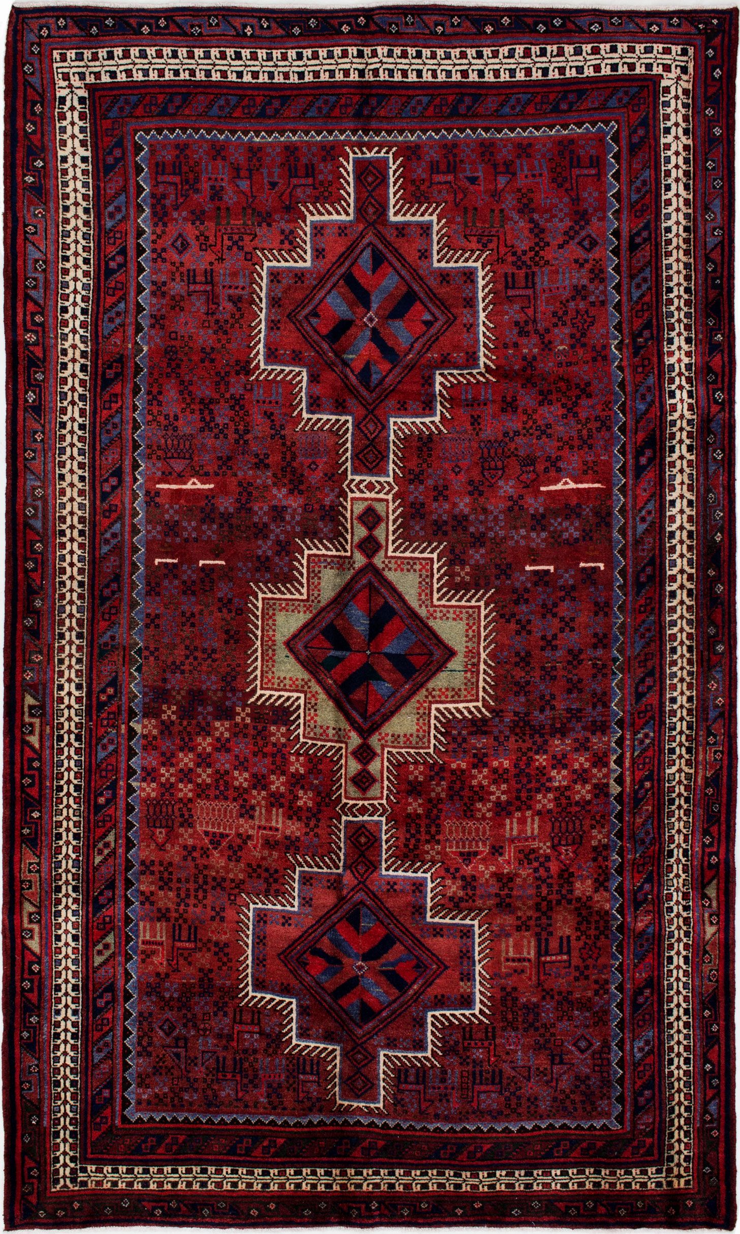 Hand-knotted Joshagan Red Wool Rug 5'7" x 9'4" Size: 5'7" x 9'4"  