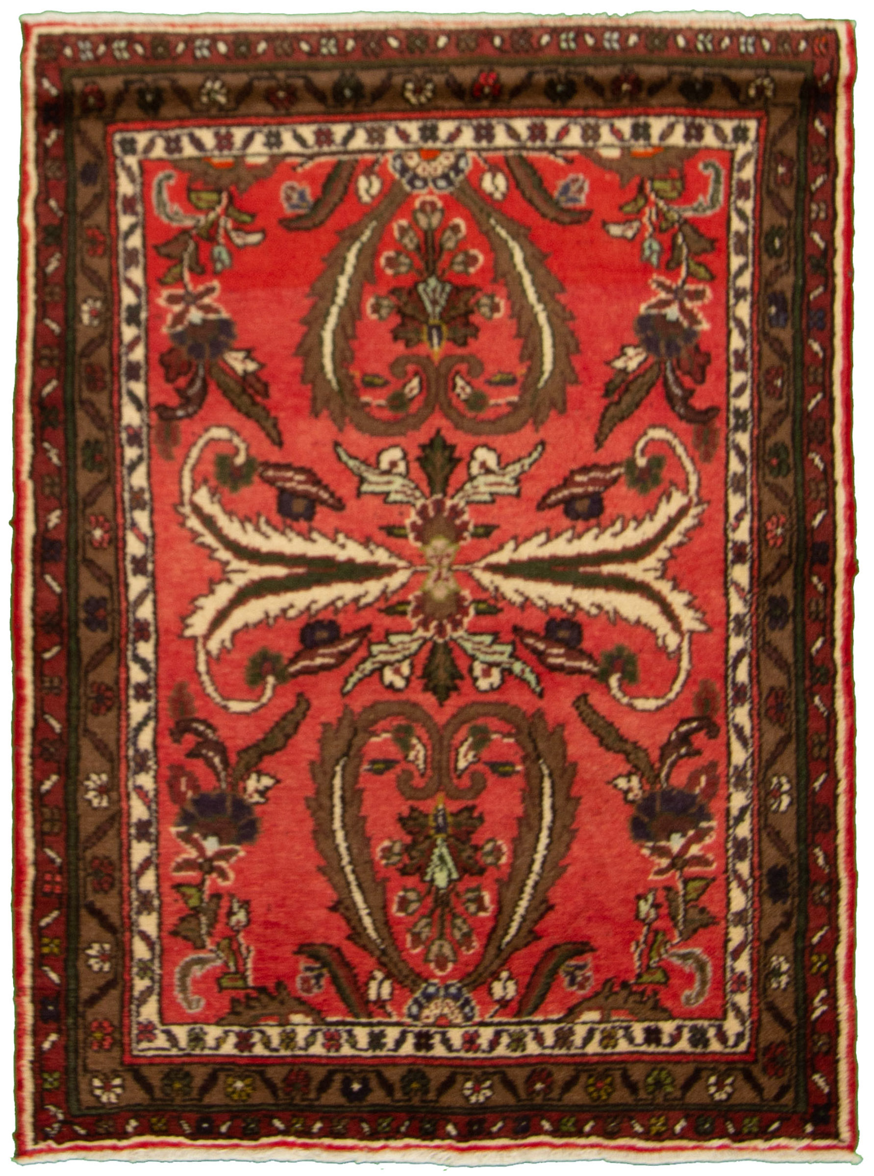 Hand-knotted Lilihan Red Wool Rug 3'5" x 4'7" Size: 3'5" x 4'7"  