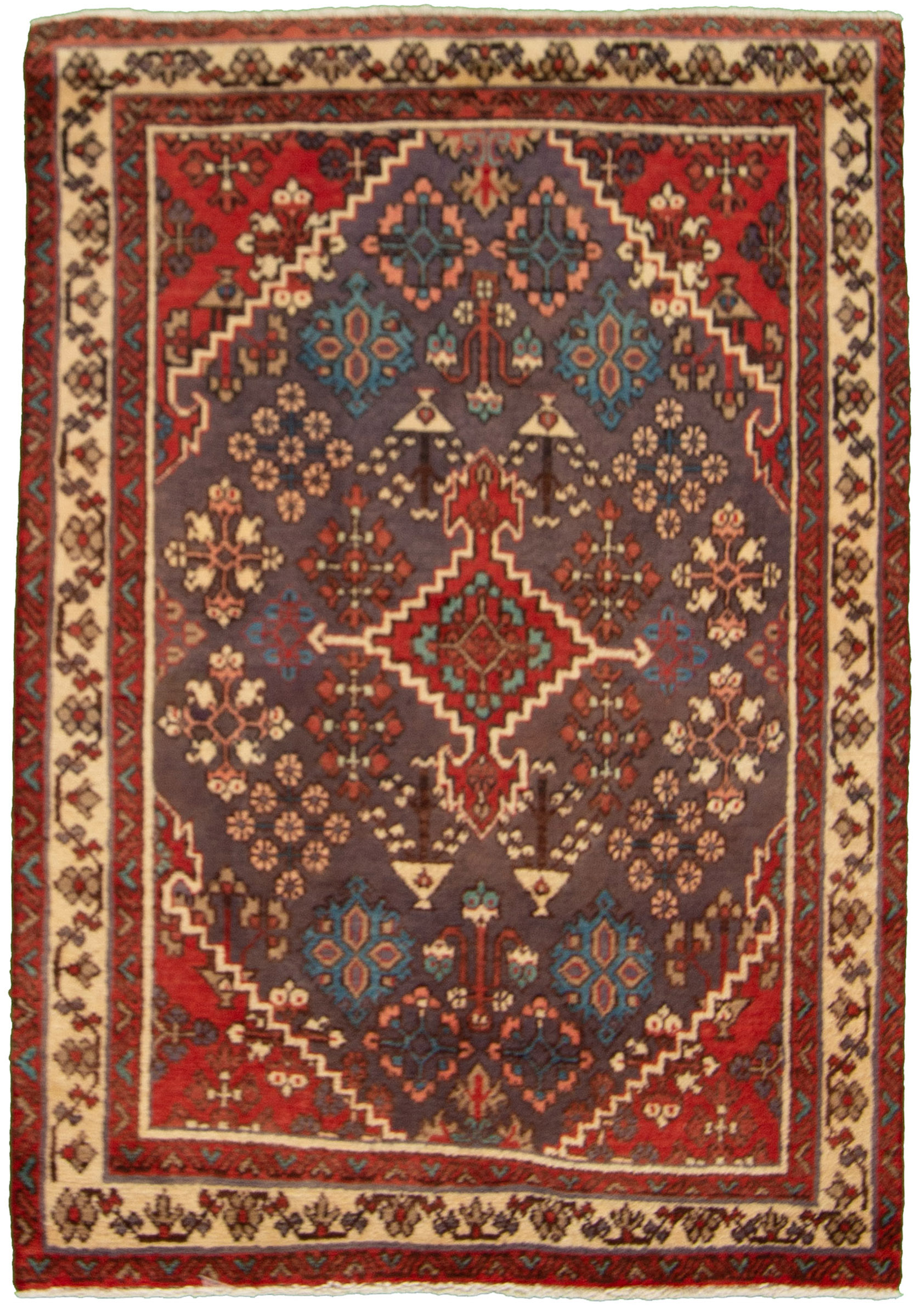 Hand-knotted Joshagan Red Wool Rug 3'6" x 4'11"  Size: 3'6" x 4'11"  