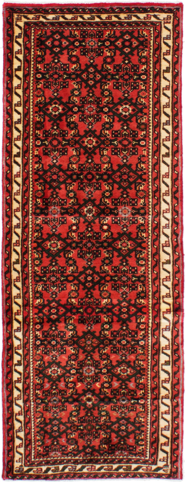 Hand-knotted Hosseinabad Dark Copper Wool Rug 2'3" x 6'2" Size: 2'3" x 6'2"  