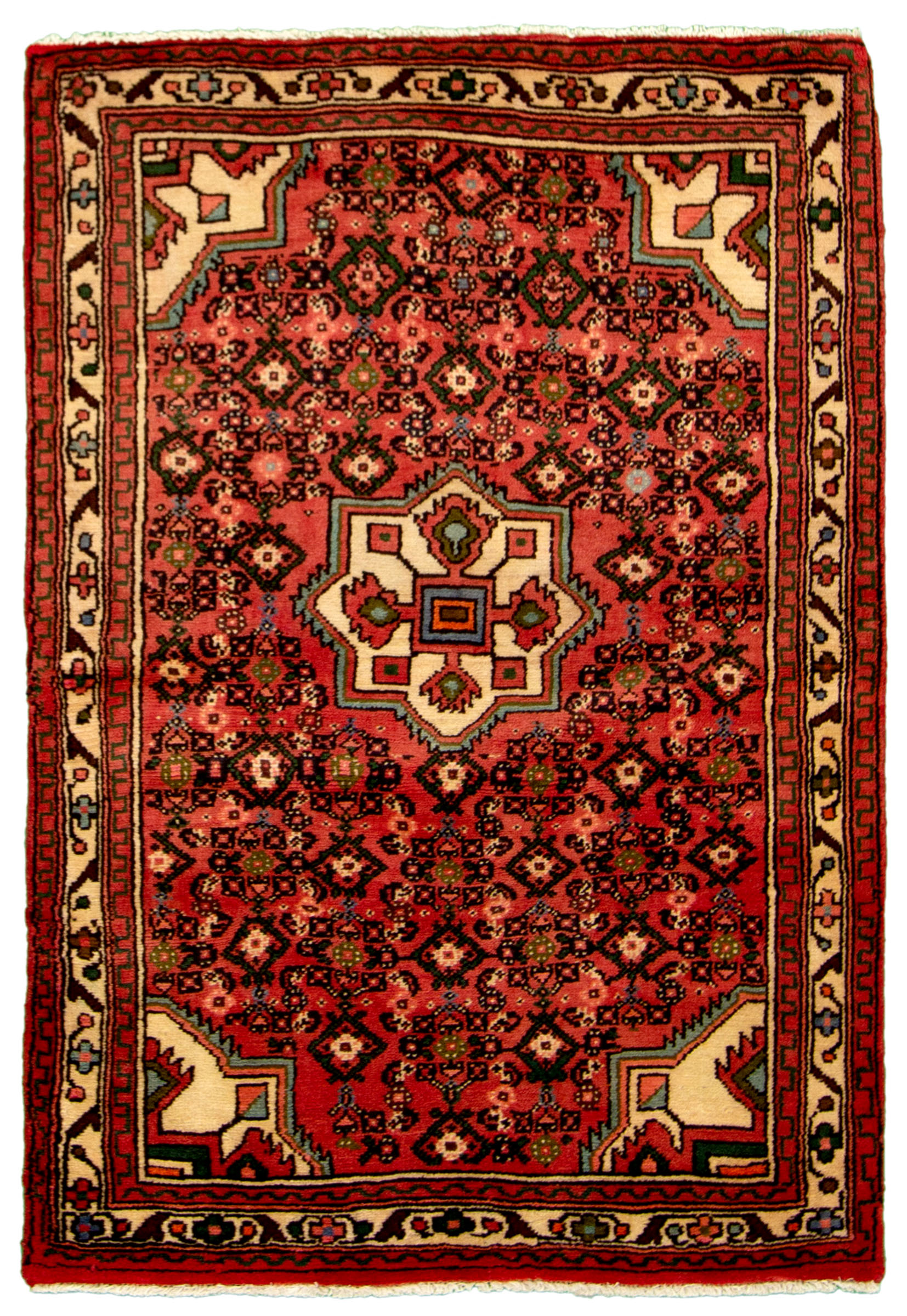 Hand-knotted Hamadan Dark Copper Wool Rug 3'5" x 5'0" Size: 3'5" x 5'0"  